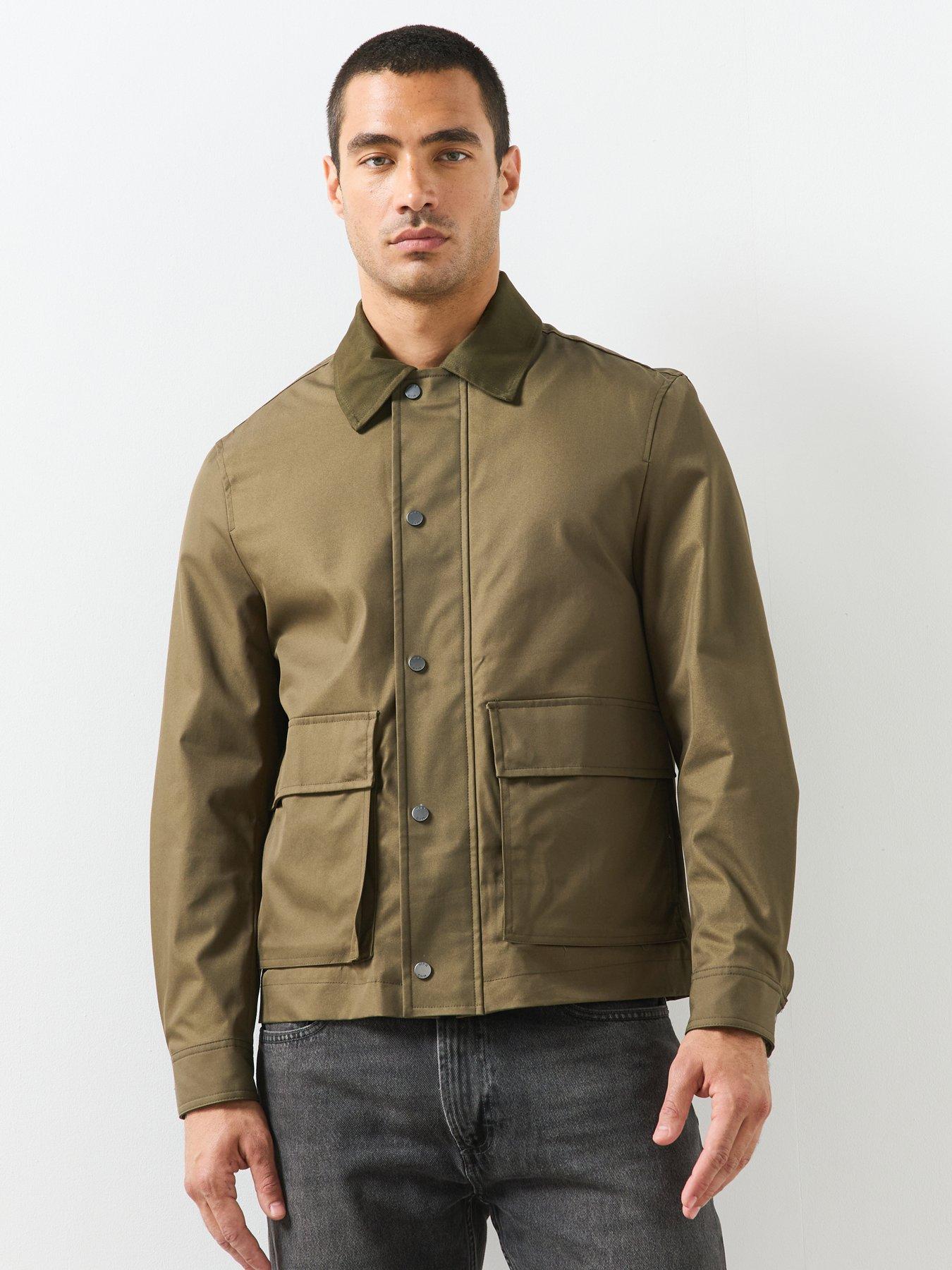 Mango Water-repellent Cotton Blend Jacket - Khaki