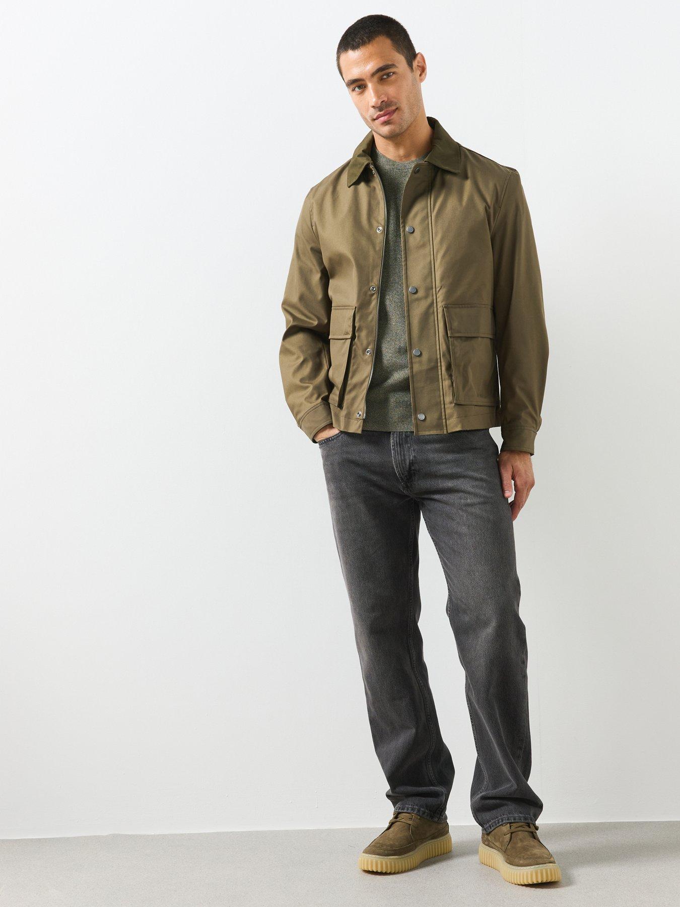 Image 3 of 6 of Mango Water-repellent Cotton Blend Jacket - Khaki
