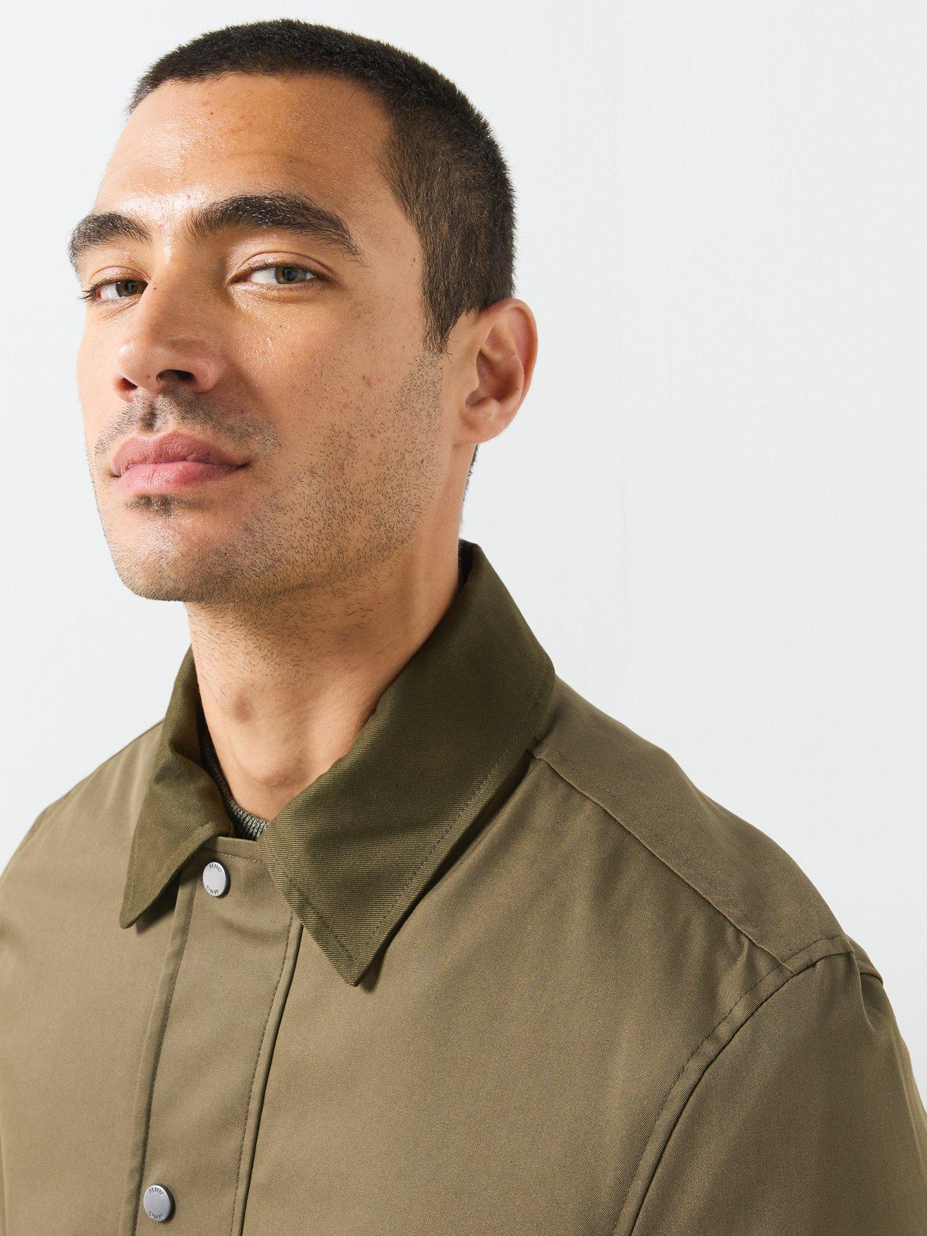 Image 4 of 6 of Mango Water-repellent Cotton Blend Jacket - Khaki