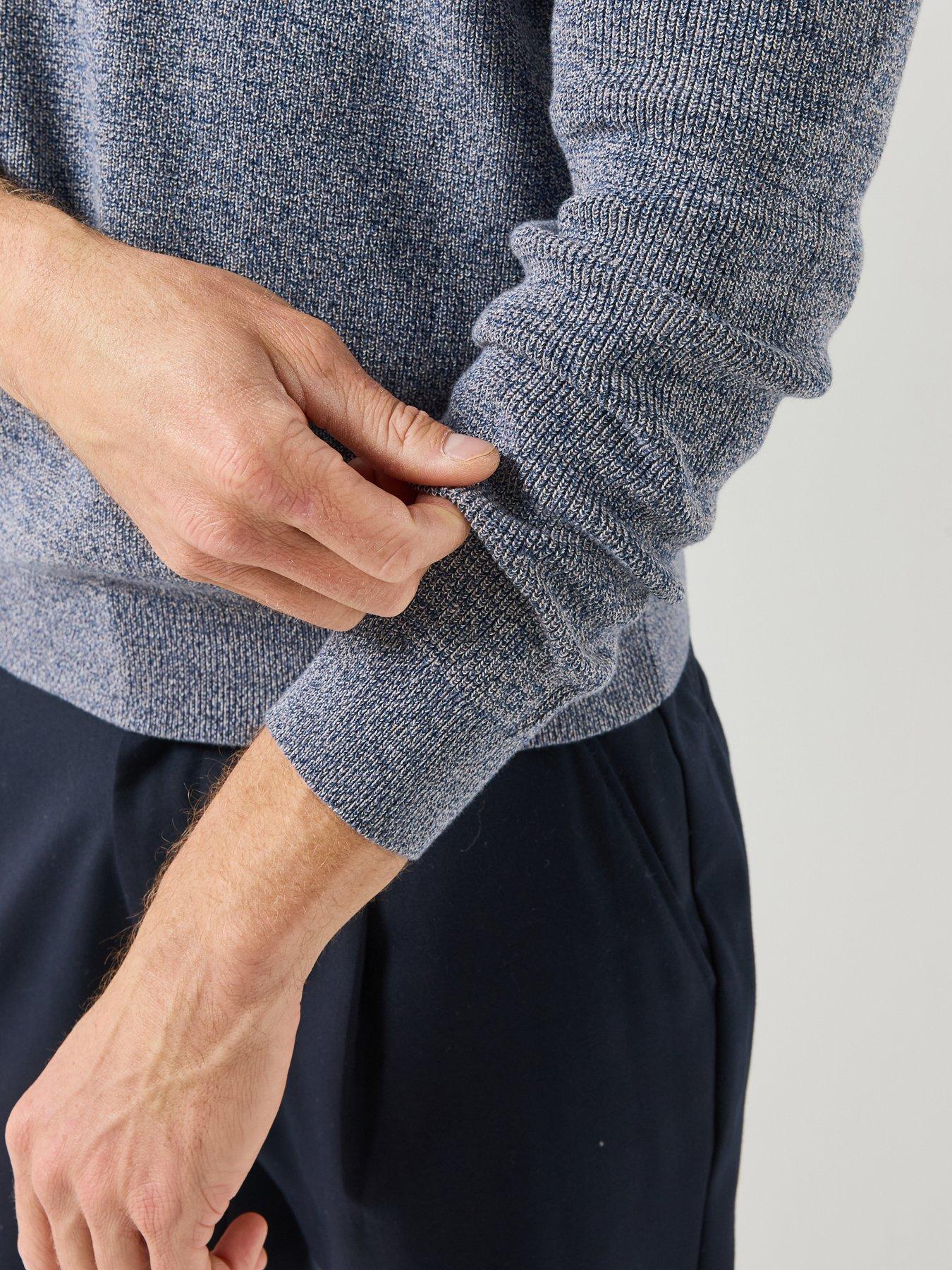 Image 5 of 6 of Mango Ribbed Knitted Polo Sweater - Blue