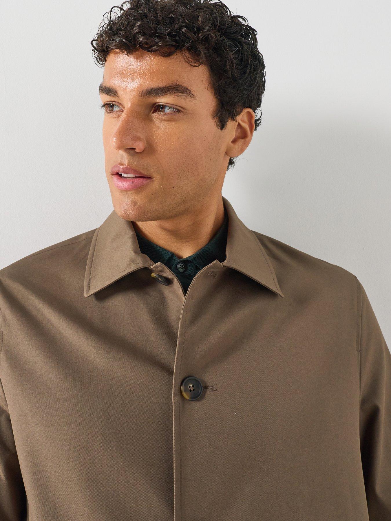 Image 6 of 6 of Mango Men's Water-Repellent Gabardine Coat with Pockets - Brown