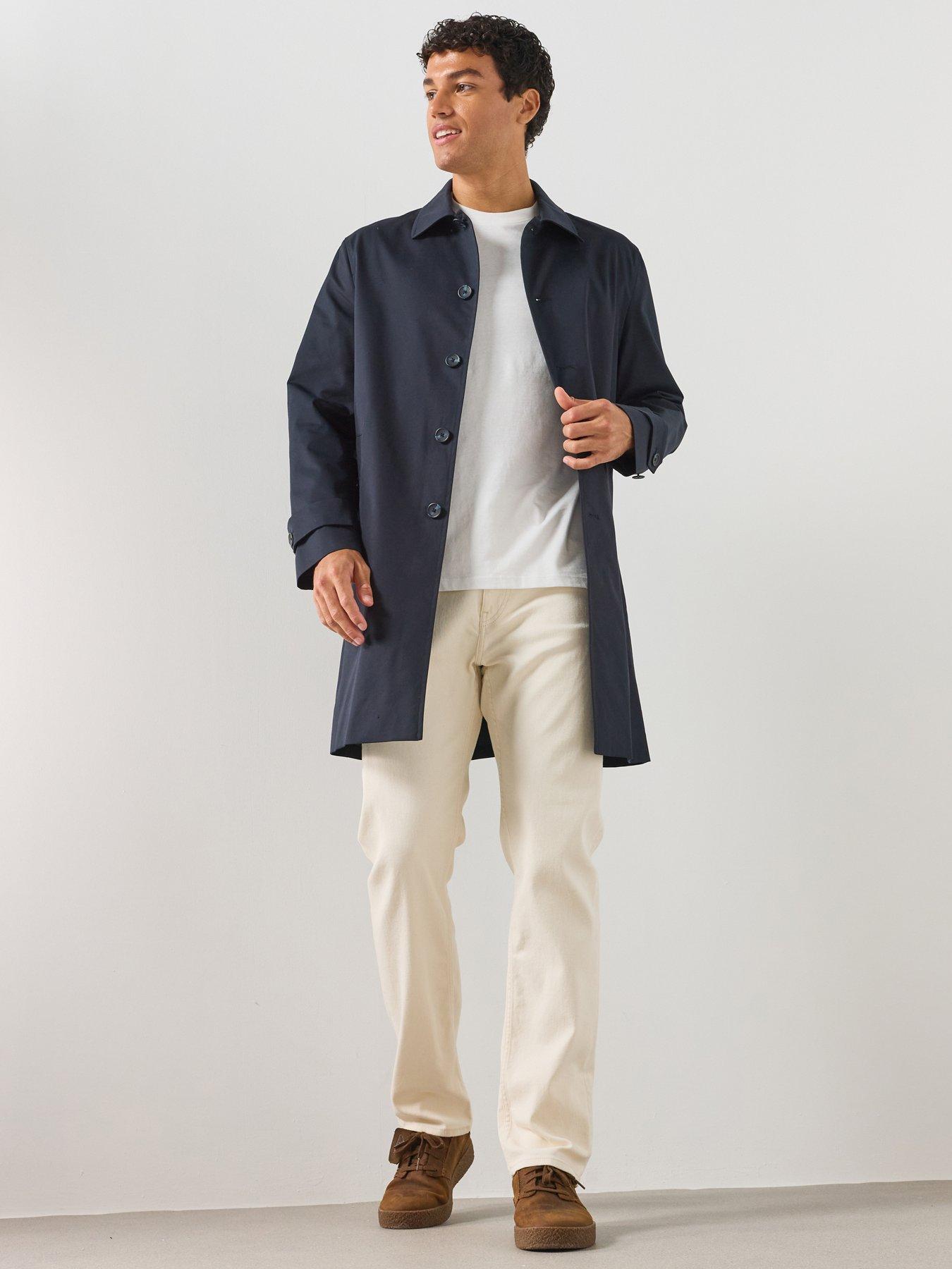 Mango Men's Water-Repellent Gabardine Jacket - Blue