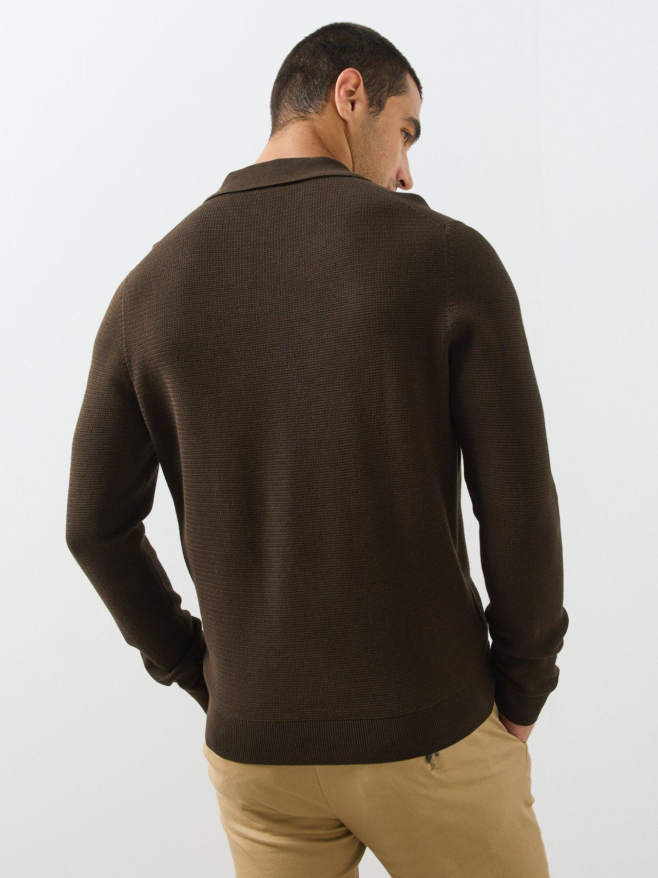 Image 2 of 6 of Mango Fine Knit Cotton Blend Polo - Brown