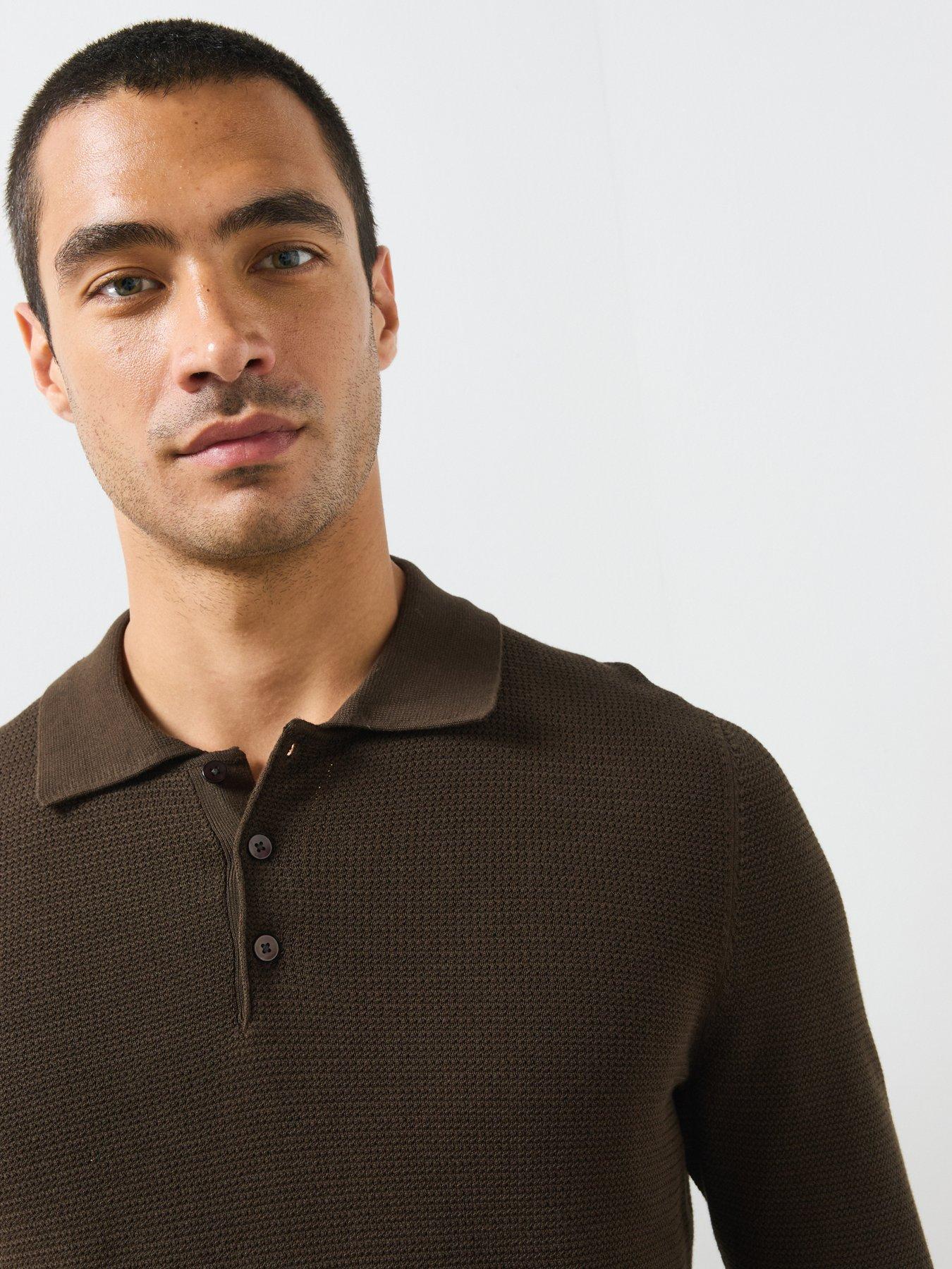 Image 5 of 6 of Mango Fine Knit Cotton Blend Polo - Brown