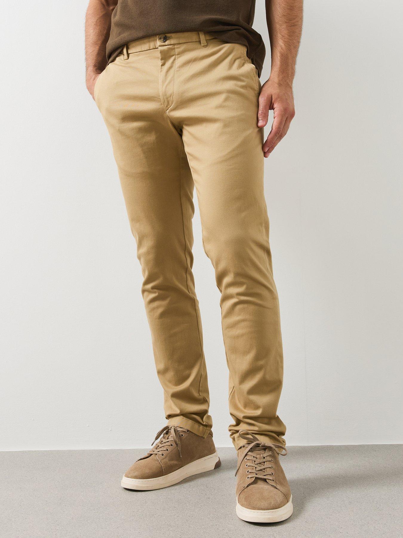 Mango Barna Super Slim Fit Chino Twill Trousers - Cream