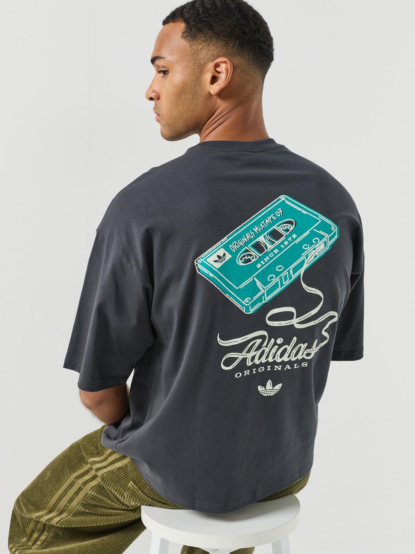 Image 1 of 6 of adidas Originals Mens Record Graphic Tee - Grey