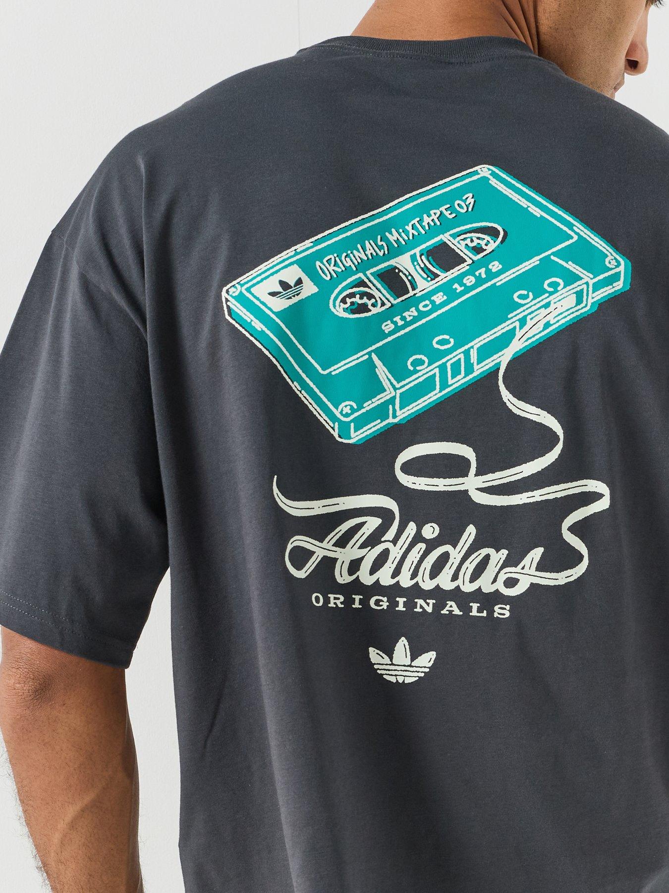 Image 2 of 6 of adidas Originals Mens Record Graphic Tee - Grey
