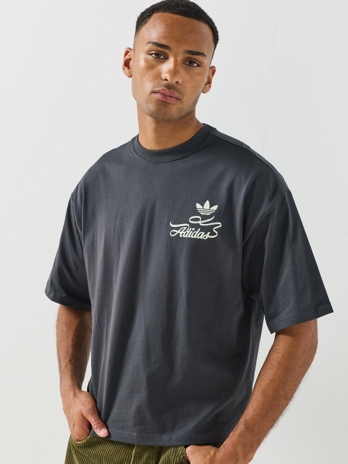 Image 4 of 6 of adidas Originals Mens Record Graphic Tee - Grey
