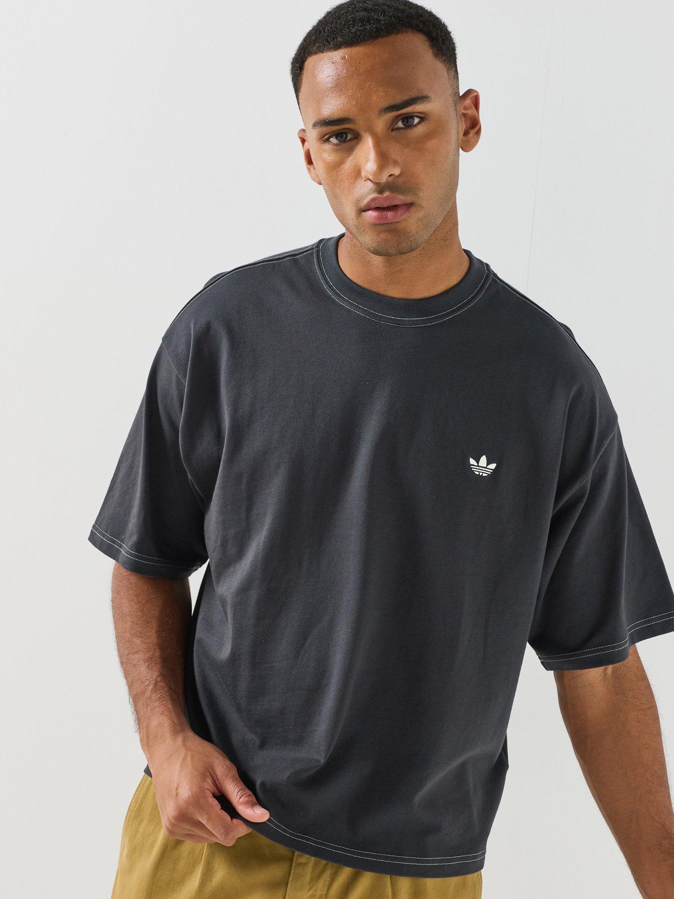 Image 1 of 6 of adidas Originals Mens Contrast Oversized Tee - Grey