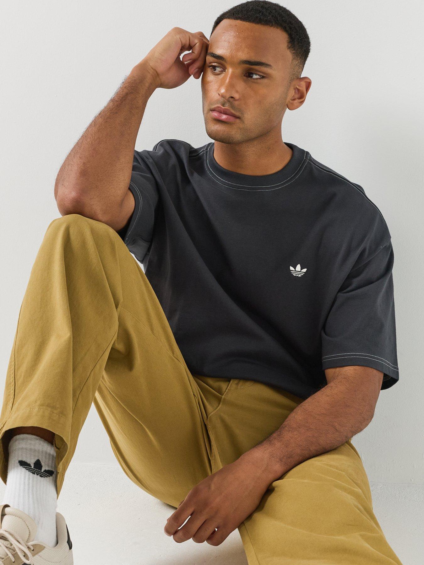 Image 4 of 6 of adidas Originals Mens Contrast Oversized Tee - Grey