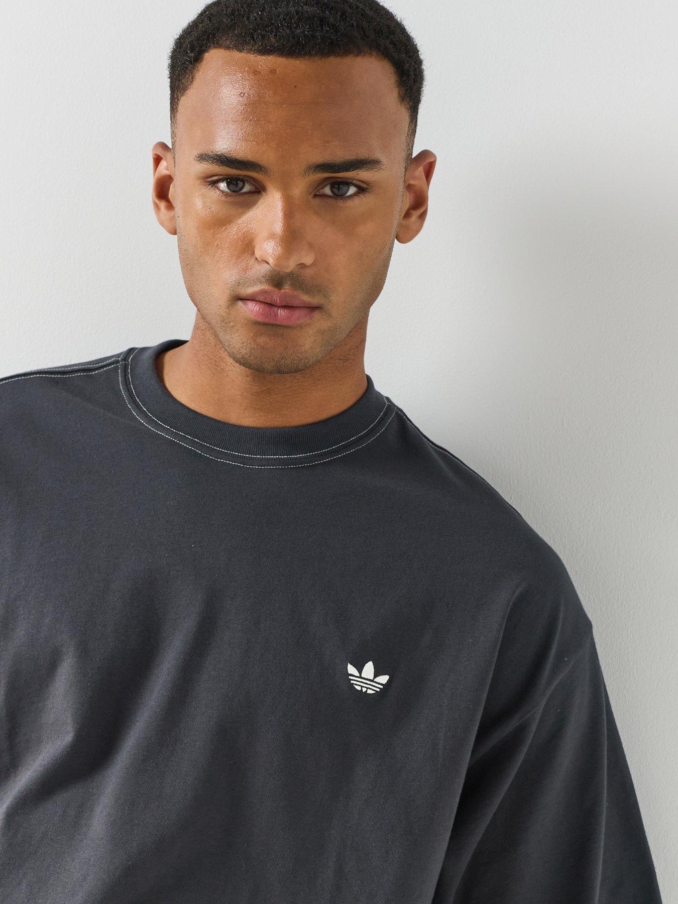 Image 5 of 6 of adidas Originals Mens Contrast Oversized Tee - Grey