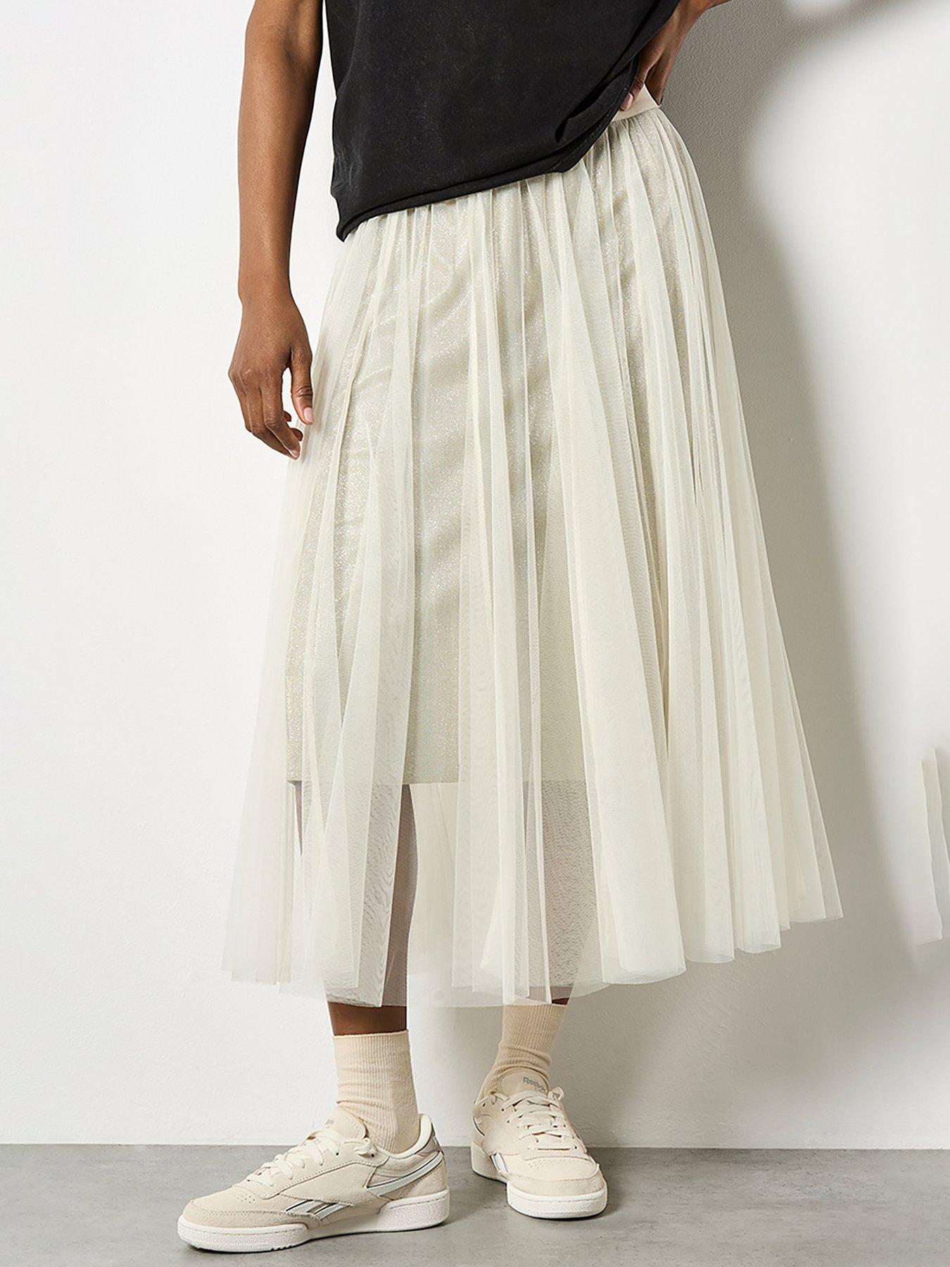 Apricot Apricot Sparkle Mesh Tulle Skirt