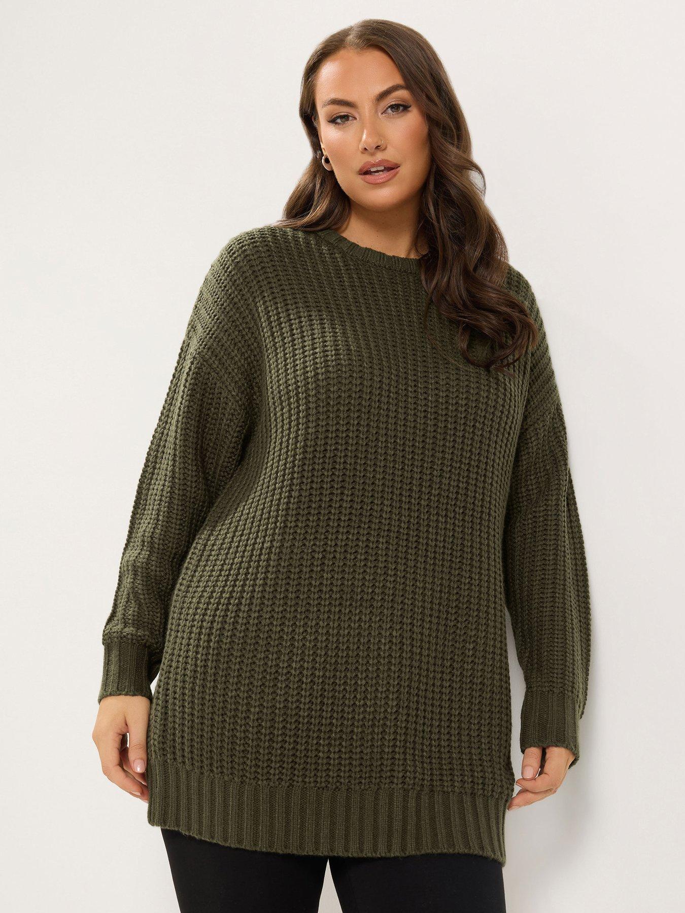 Yours Curve Waffle Longline Jumper