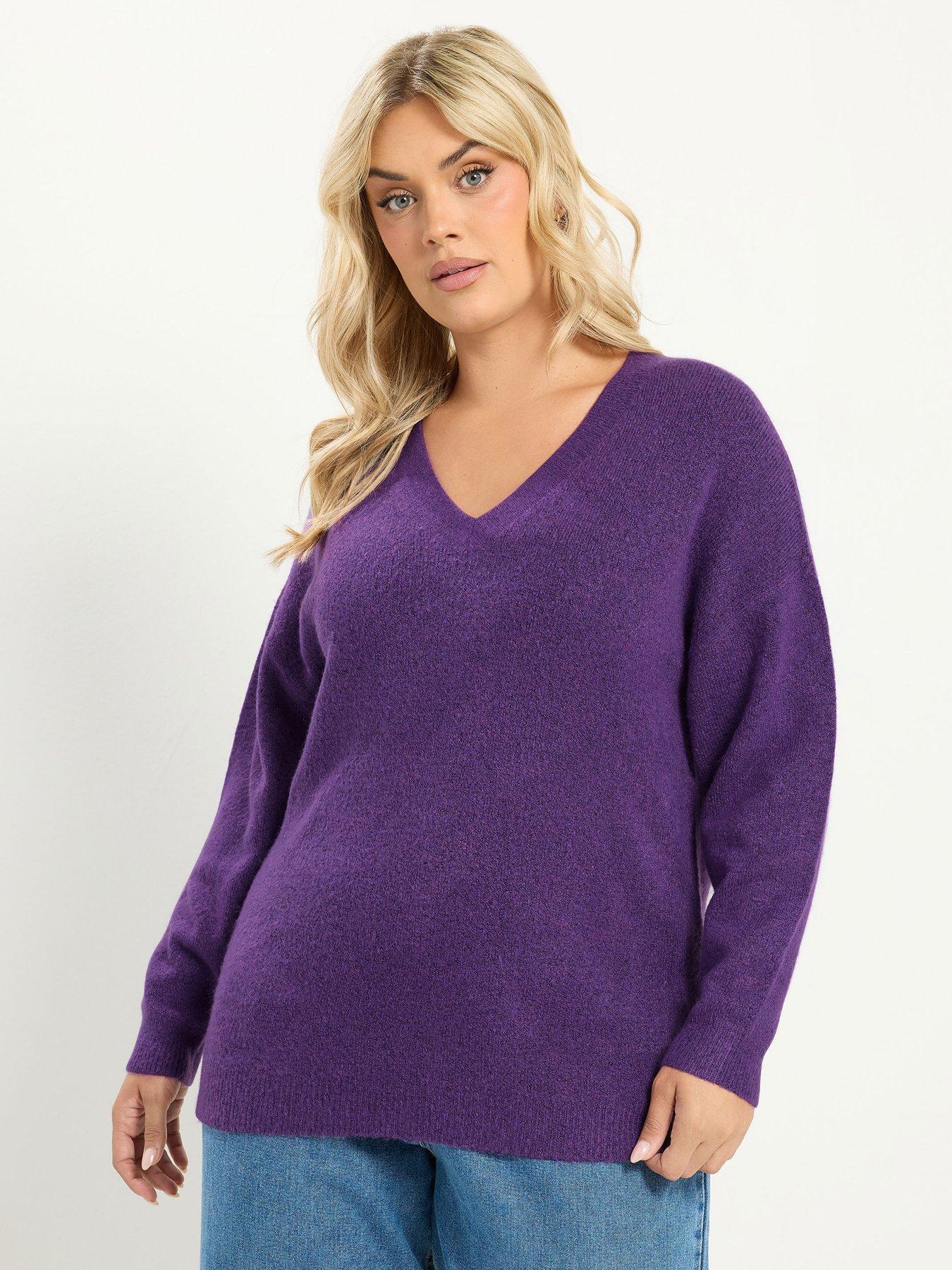 Image 1 of 4 of Yours Curve V Neck Soft Touch Jumper