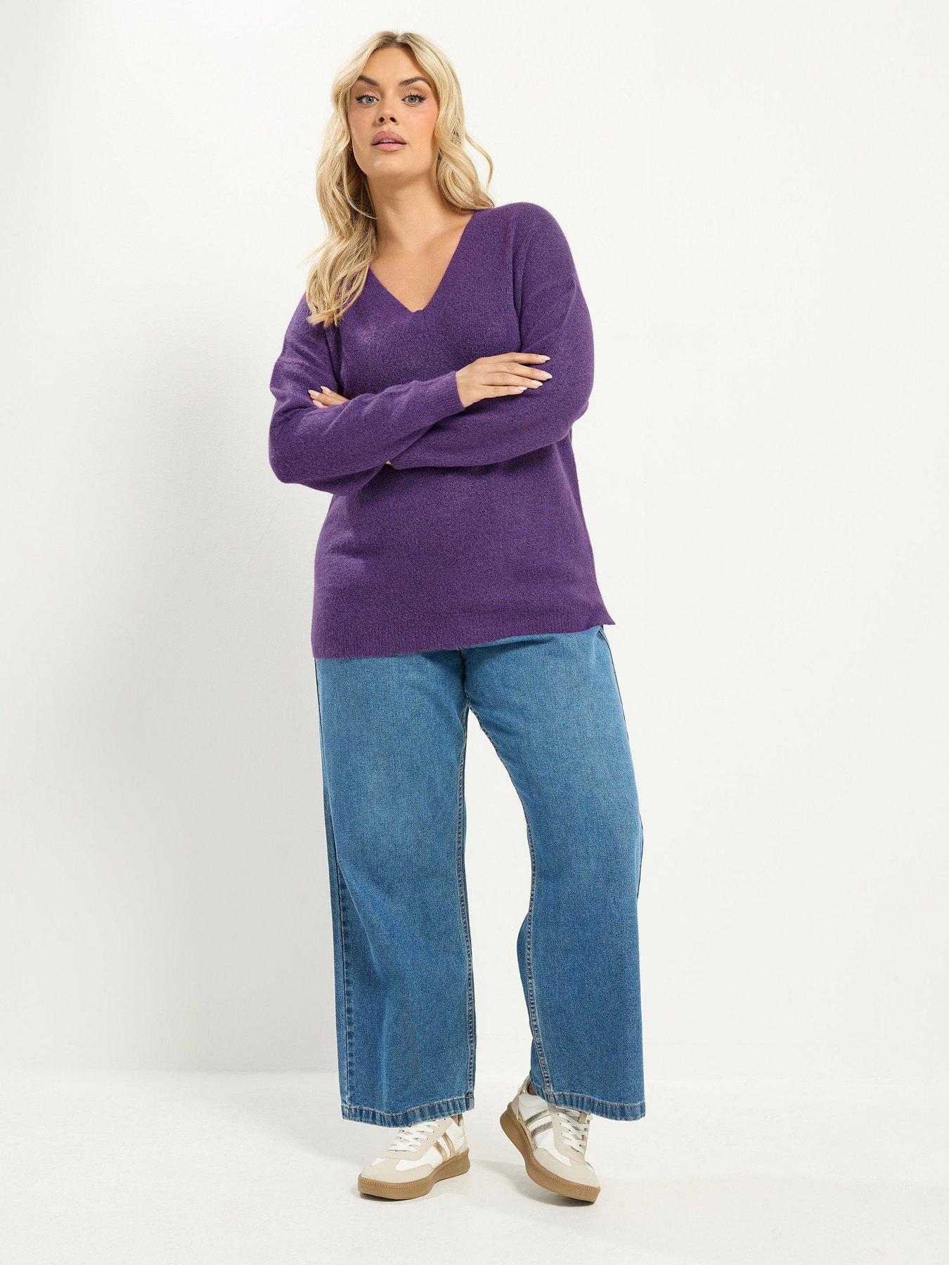 Image 3 of 4 of Yours Curve V Neck Soft Touch Jumper