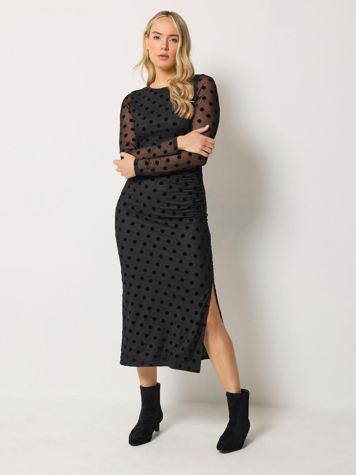 Image 1 of 4 of Long Tall Sally Tall Spot Midaxi Side Split Dress