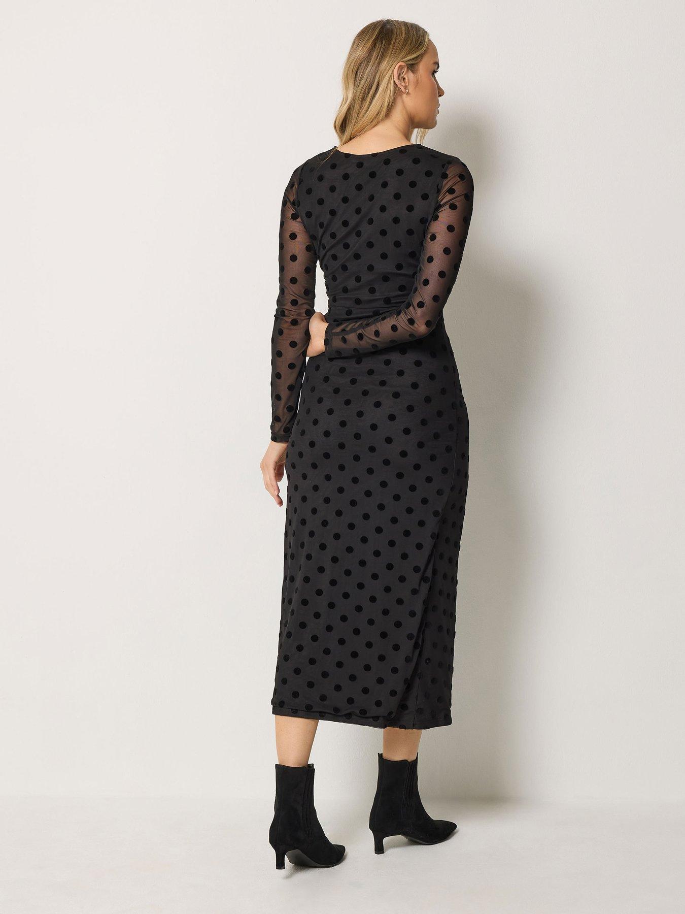 Image 2 of 4 of Long Tall Sally Tall Spot Midaxi Side Split Dress