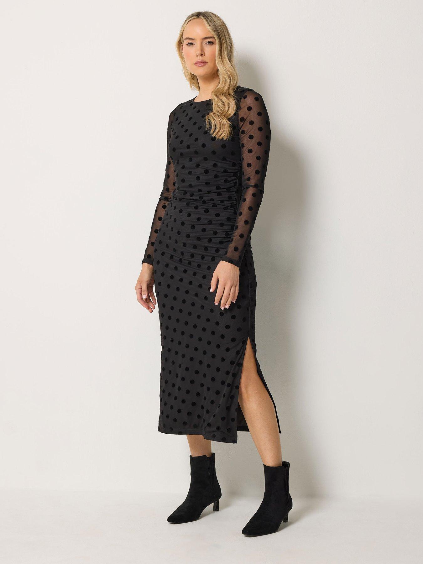 Image 3 of 4 of Long Tall Sally Tall Spot Midaxi Side Split Dress