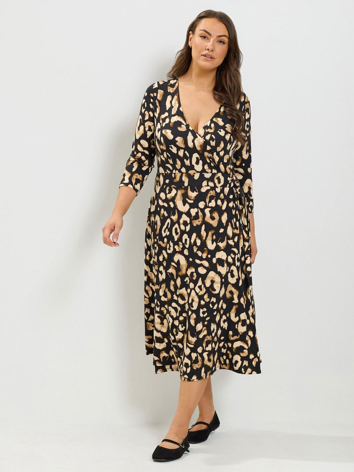 Yours Curve Animal Wrap Dress