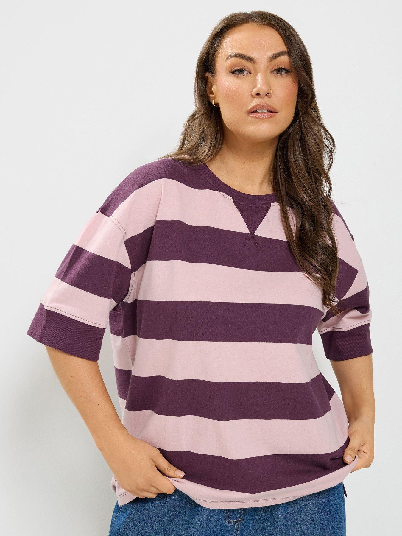 Yours Curve Stripe T-shirt