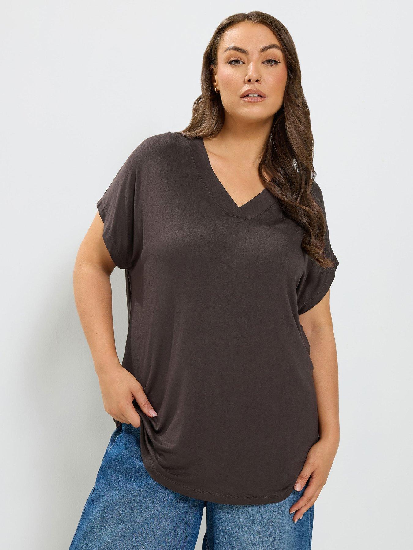 Yours Curve Grown On Sleeve T-shirt