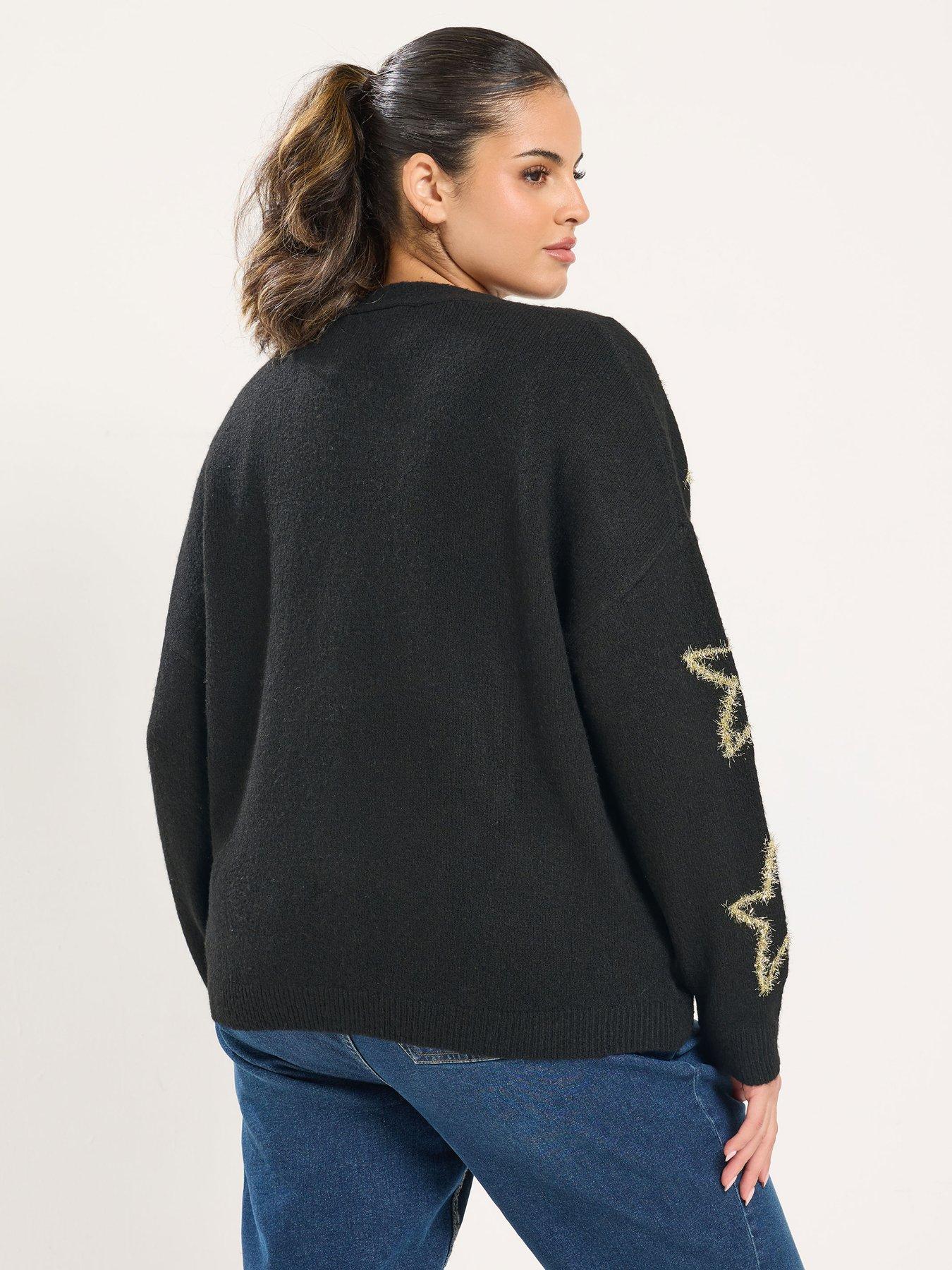Image 2 of 4 of Yours Curve Tinsel Star Cardigan