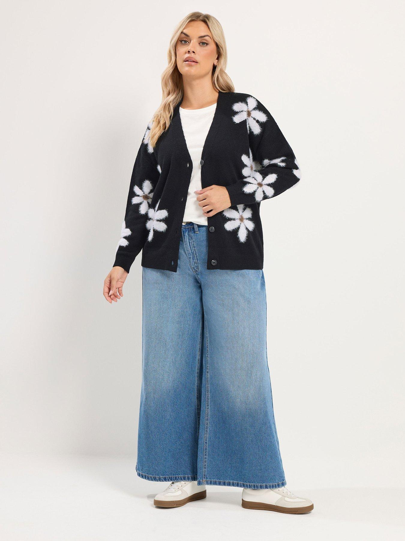 Image 3 of 4 of Yours Curve Fluffy Floral Cardigan