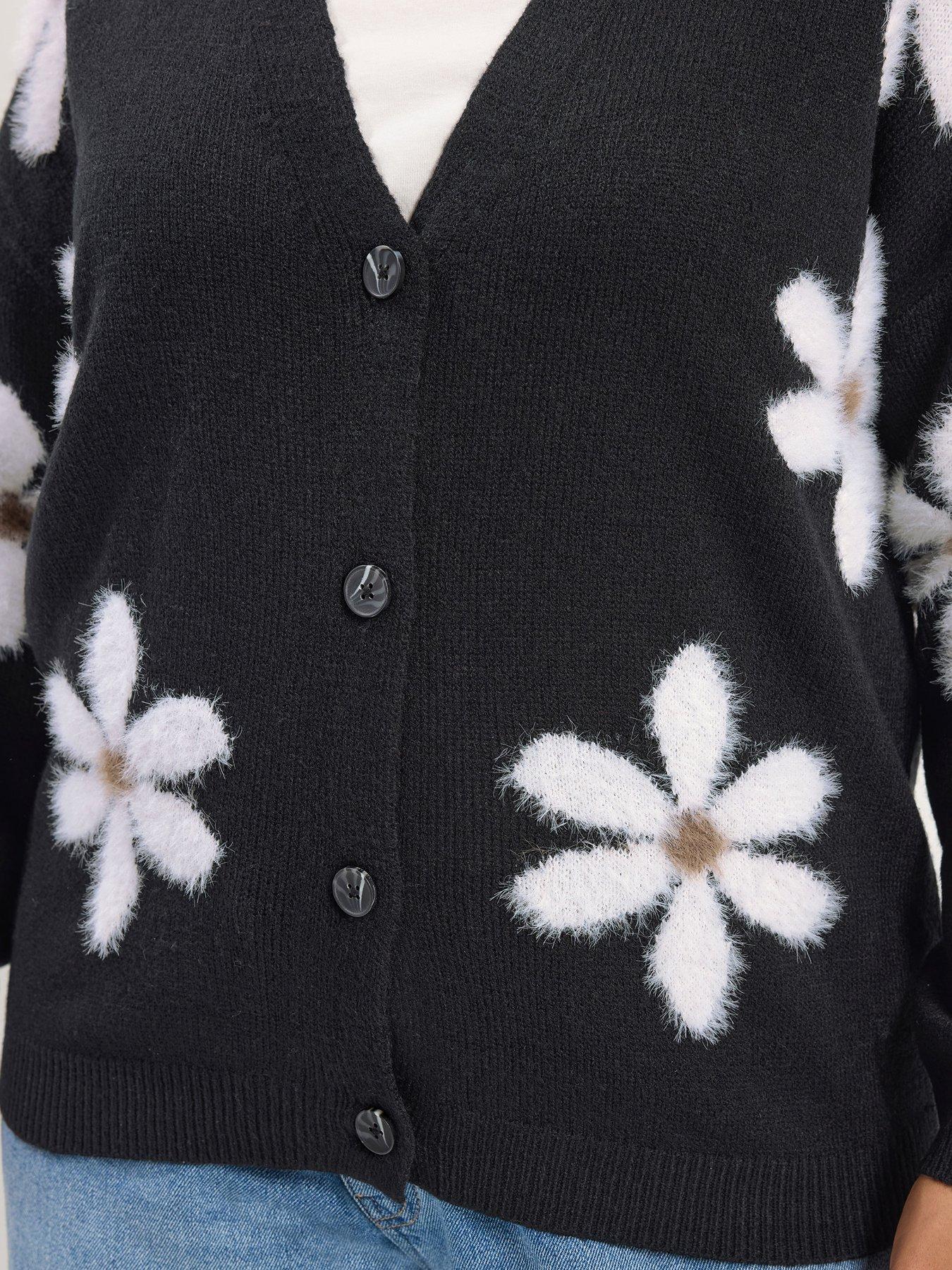 Image 4 of 4 of Yours Curve Fluffy Floral Cardigan