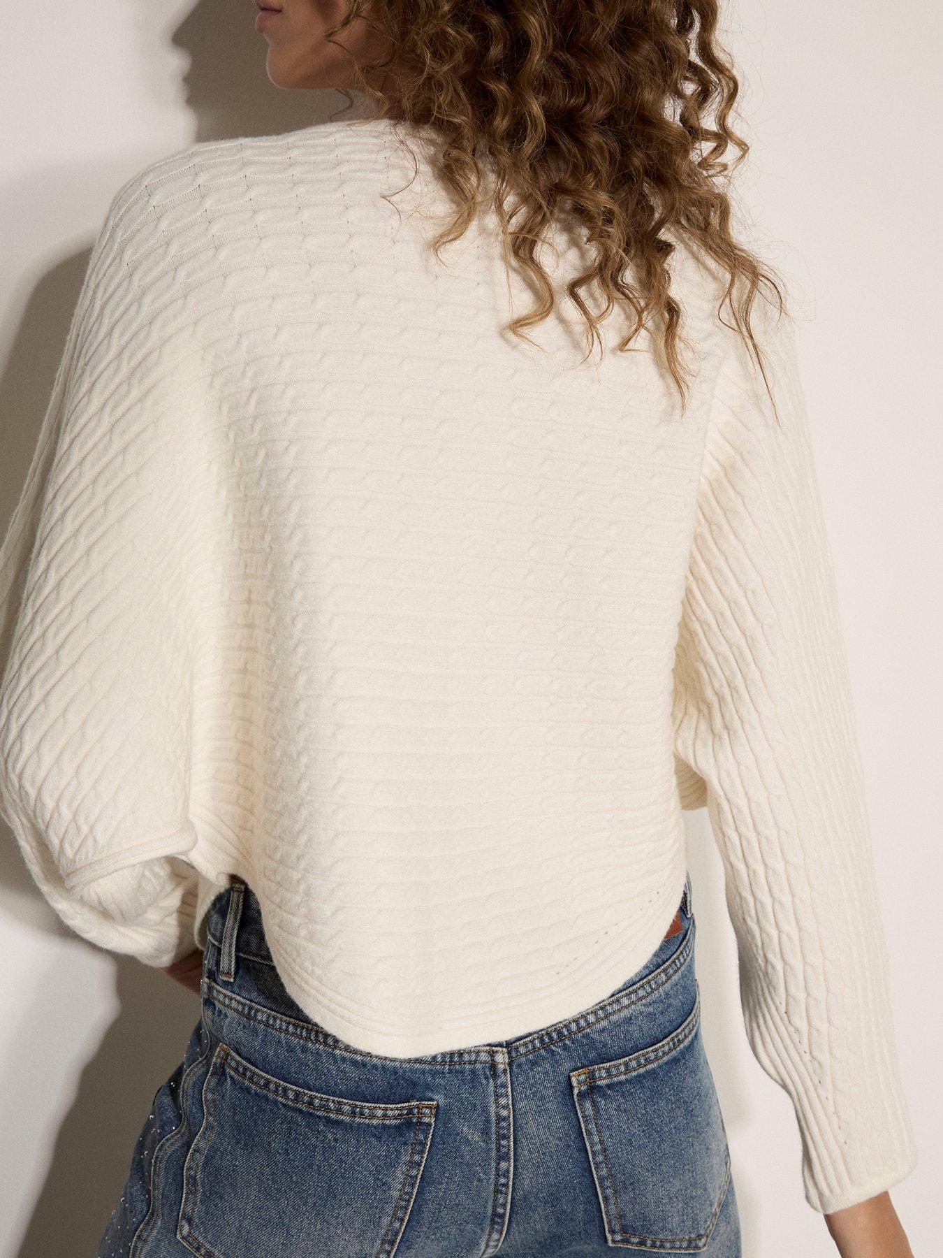 Image 2 of 4 of Apricot Cable Stripe Batwing Jumper - Cream