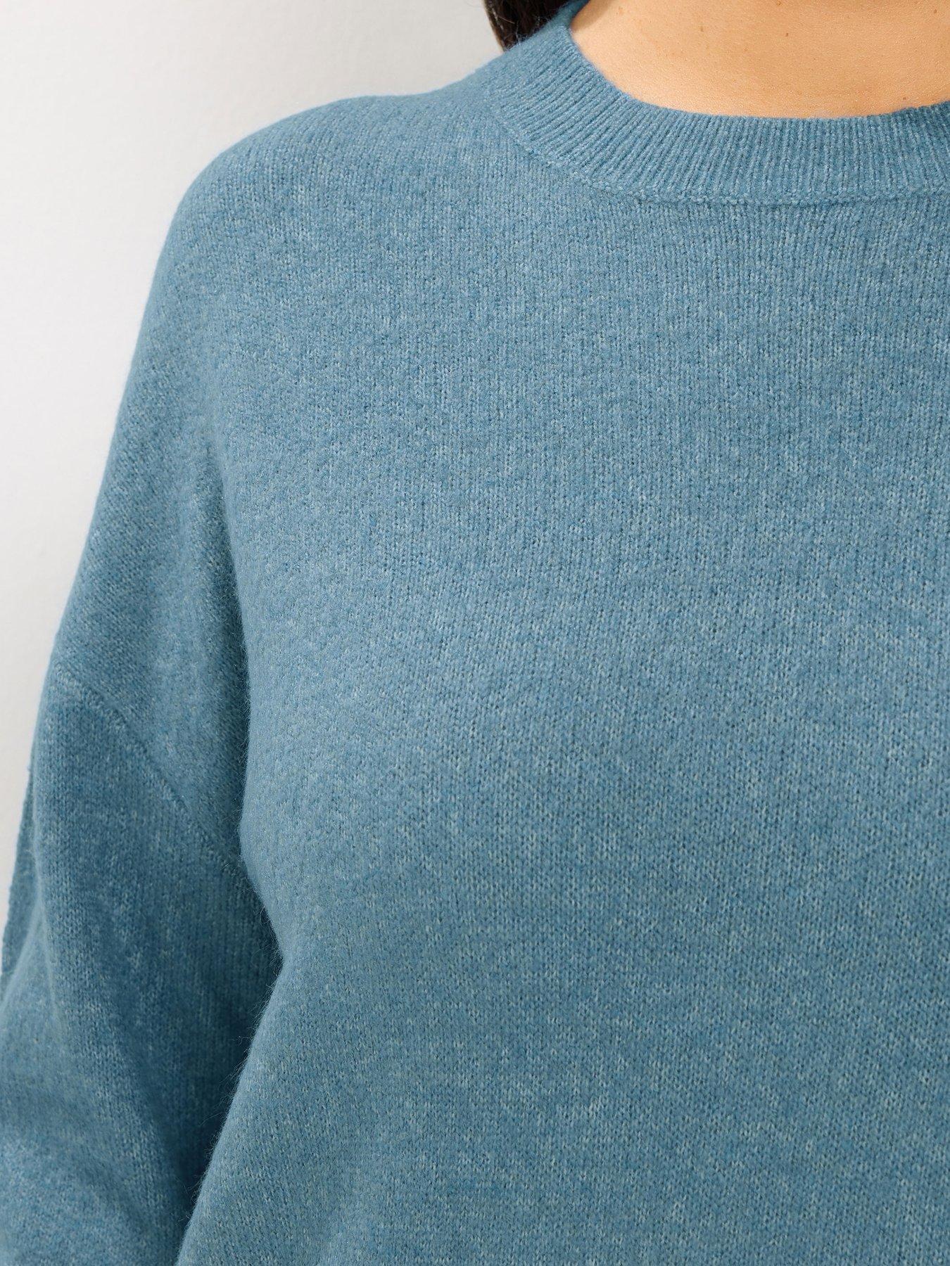 Image 4 of 4 of Yours Womens Curve Soft Touch Crew Neck Jumper - Blue