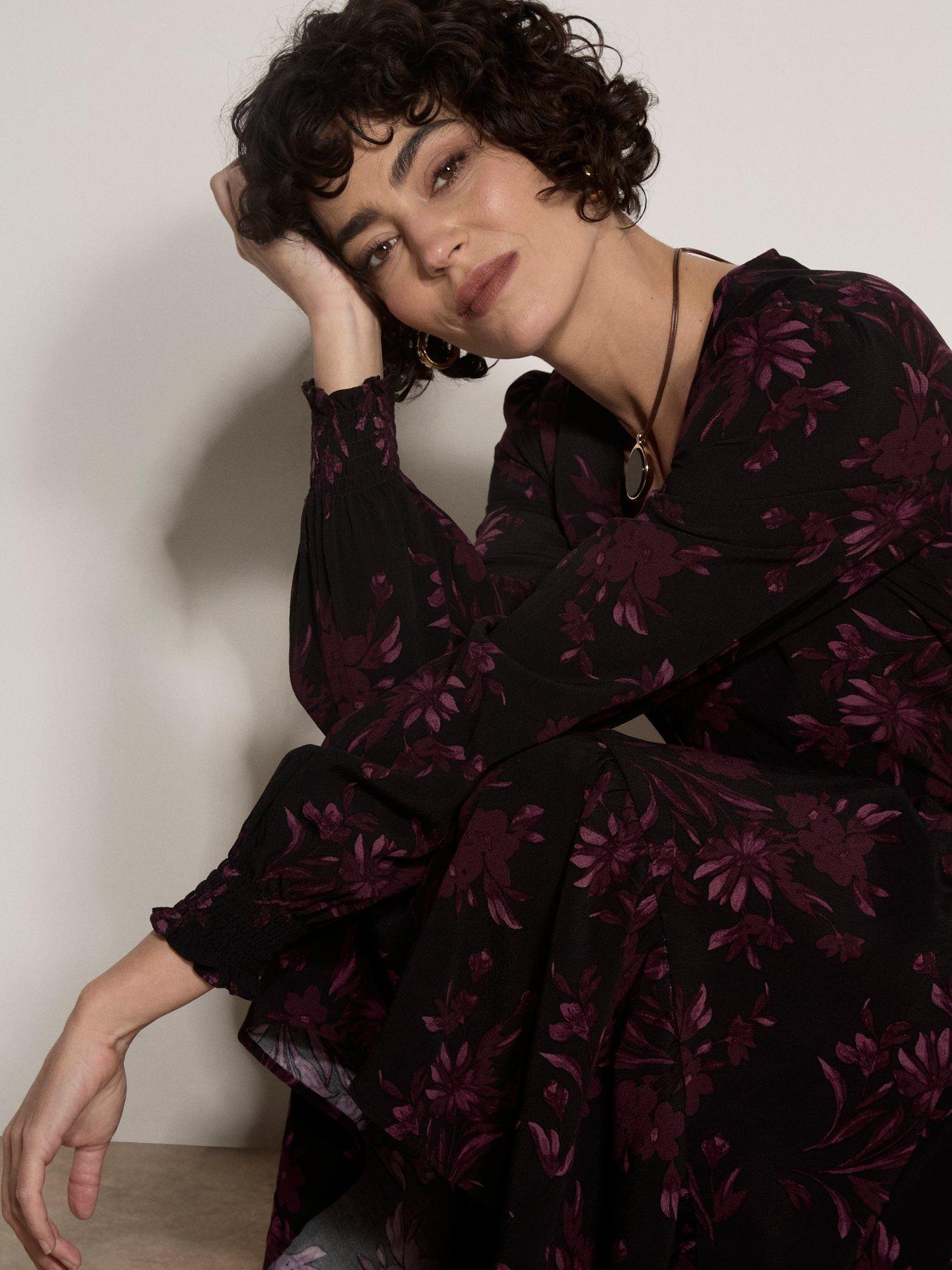 Image 4 of 4 of Apricot Apricot Floral Button Detail Dress