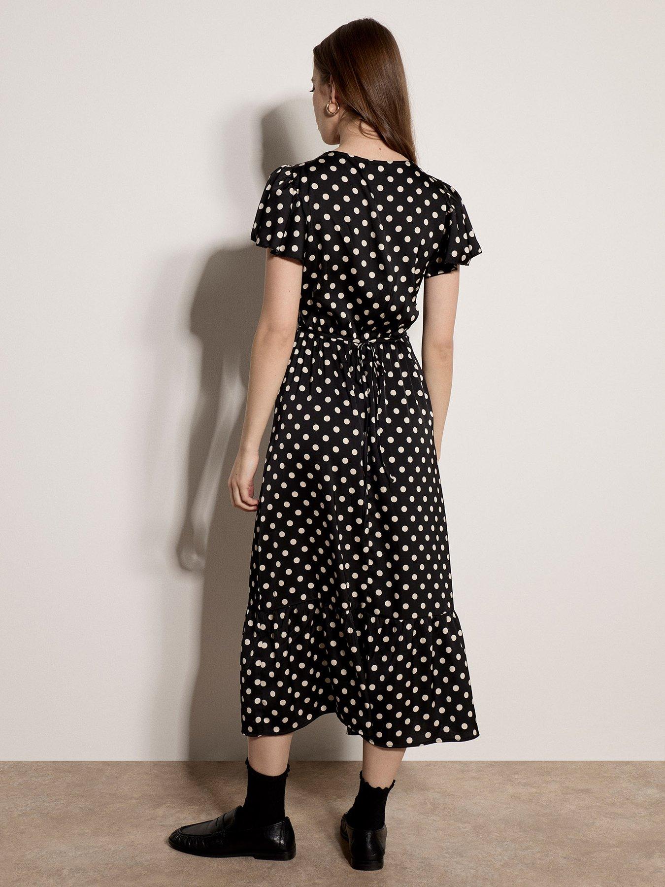 Image 2 of 4 of Apricot Timeless Polkadot Lace Tea Dress