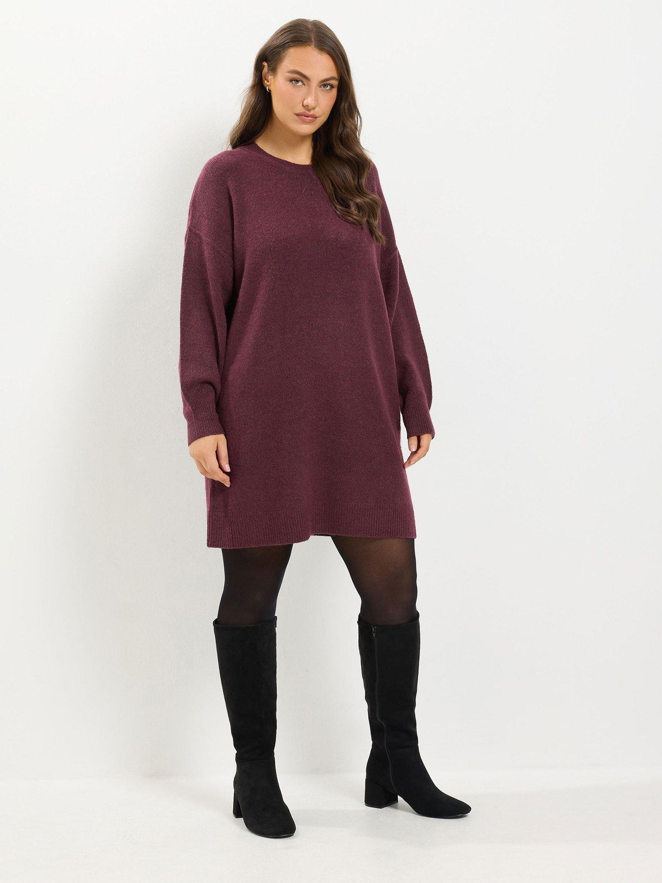 Yours Curve Jumper Dress - Red