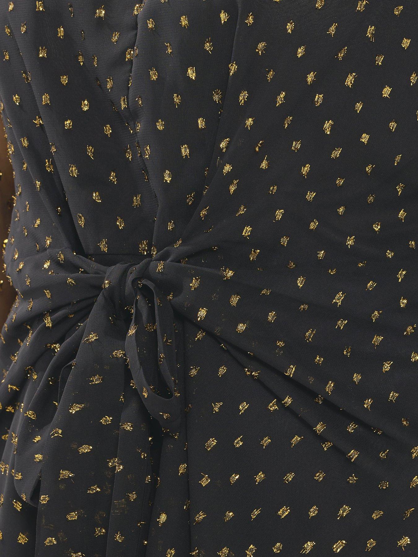 Image 4 of 4 of Yours Curve Metallic Spot Blouse