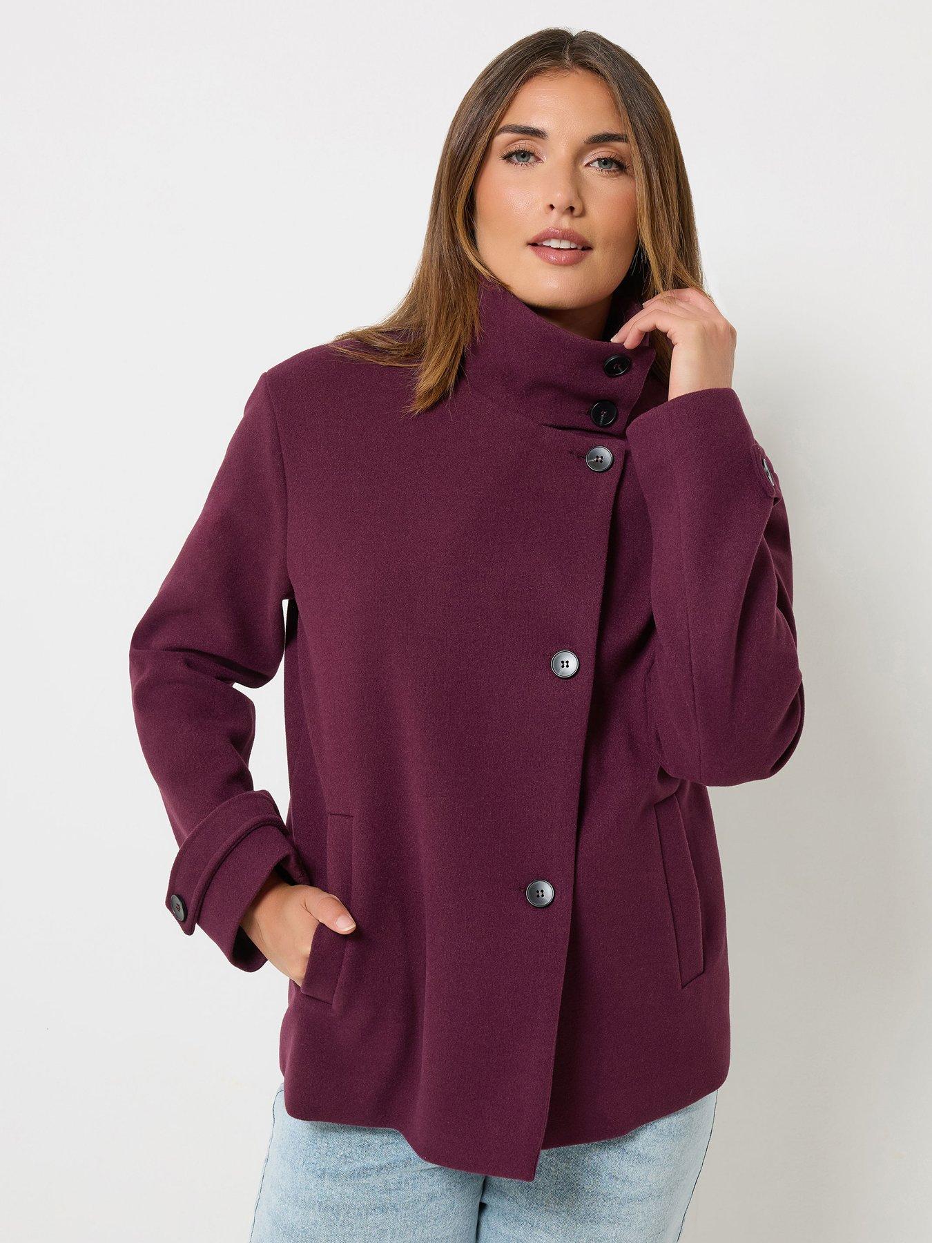 Long Tall Sally Cosy Funnel Neck Jacket - Red