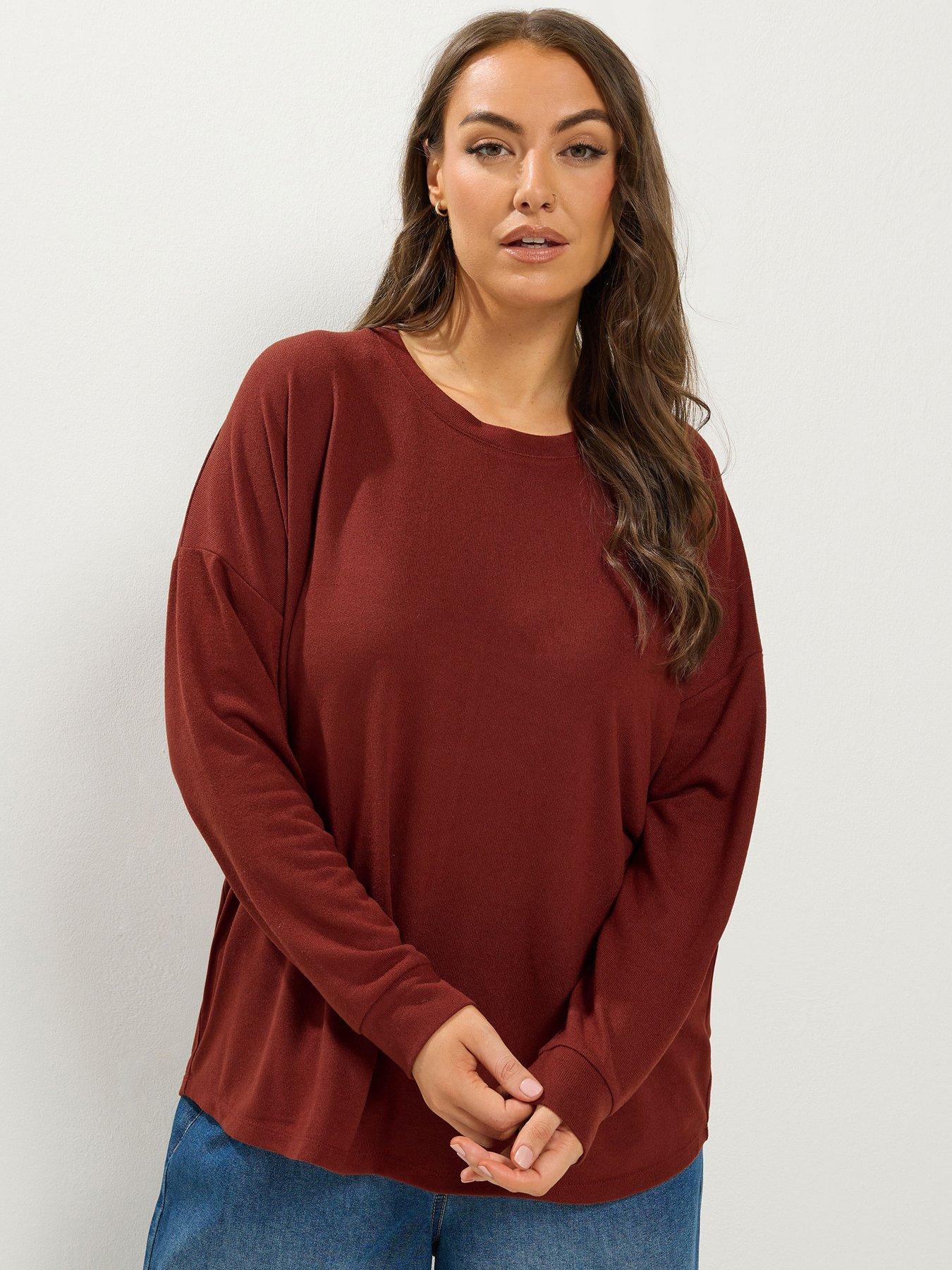 Yours Curve Rust Soft Touch Jumper - Orange