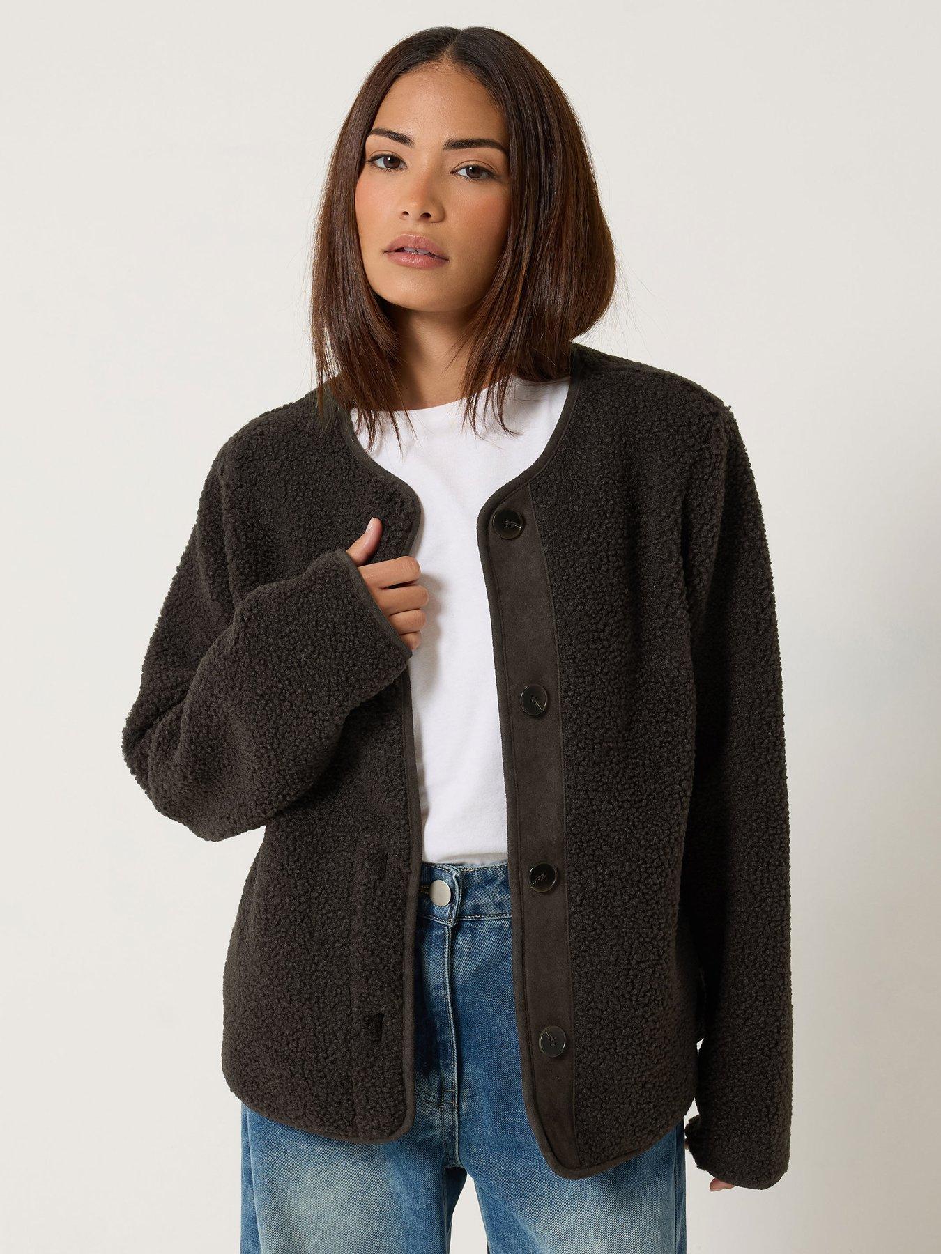 PixieGirl Petite Borg Jacket - Brown