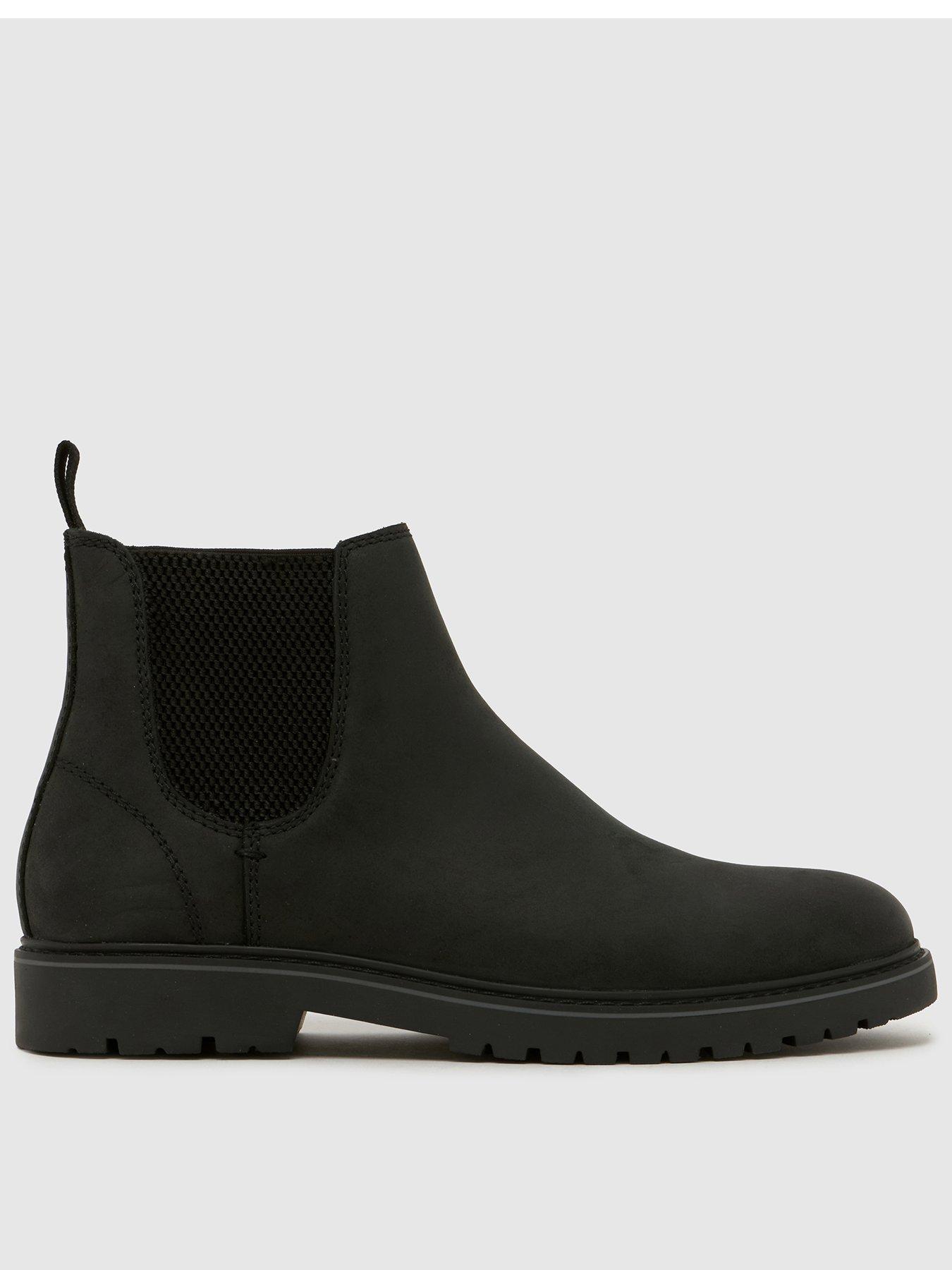 Image 1 of 4 of Schuh Mens Dane Leather Elasticated Chelsea Boots - Black