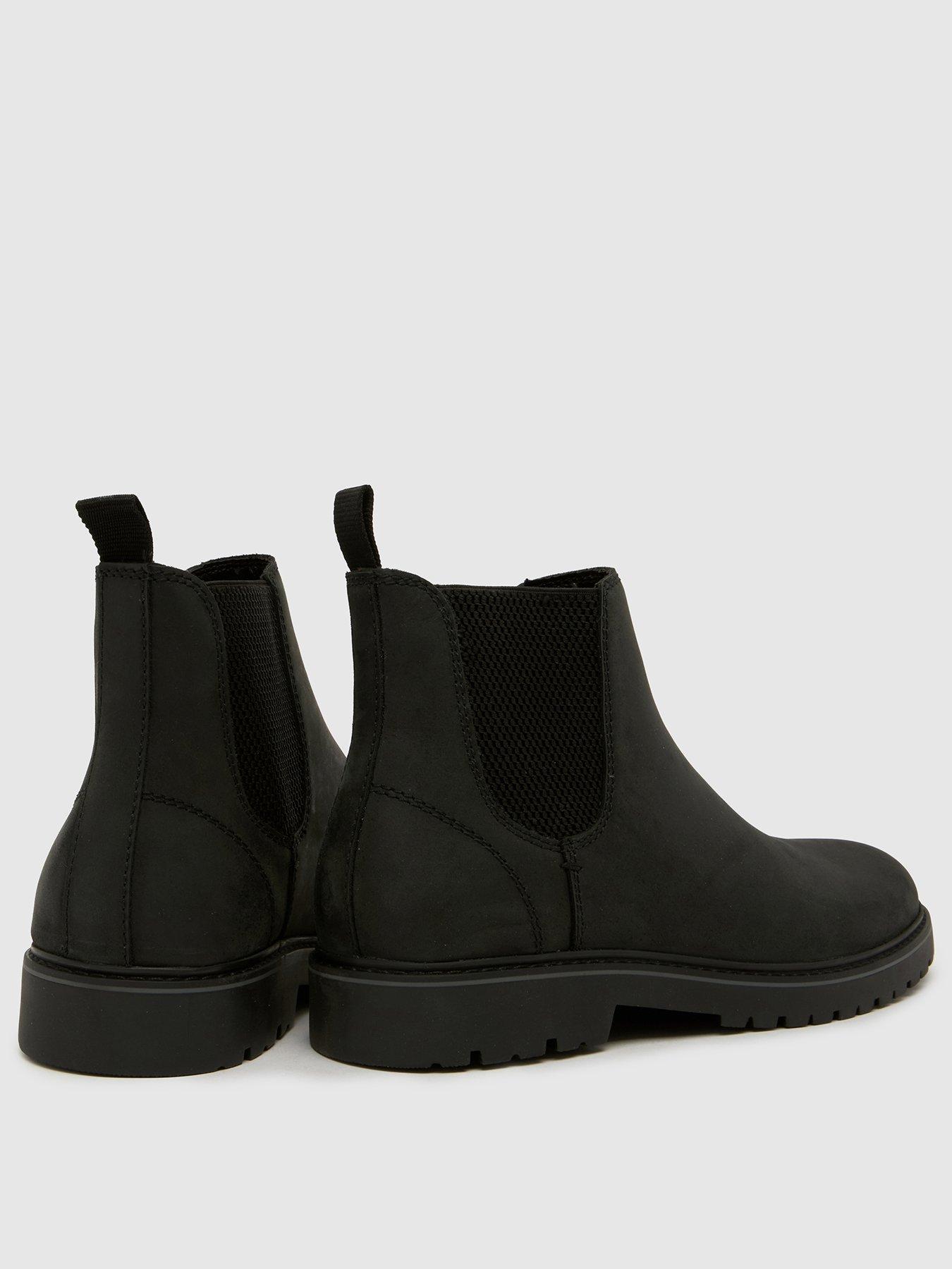 Image 2 of 4 of Schuh Mens Dane Leather Elasticated Chelsea Boots - Black