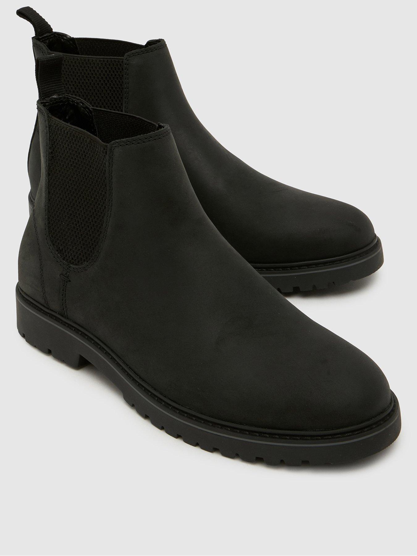 Image 3 of 4 of Schuh Mens Dane Leather Elasticated Chelsea Boots - Black
