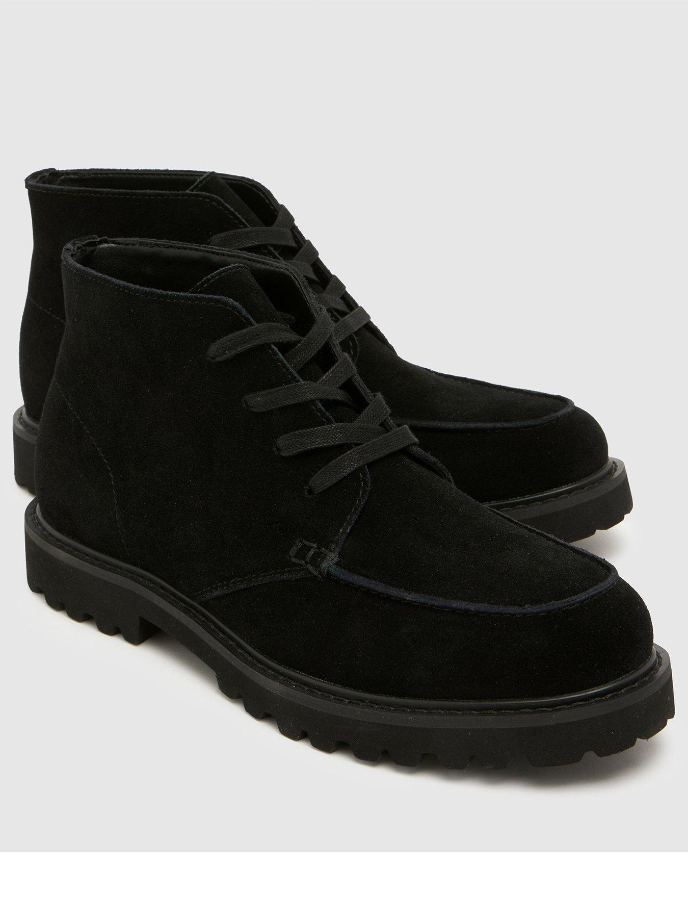 Image 3 of 4 of Schuh Mens Apron Toe Lace Up Lug Sole Boots - Black