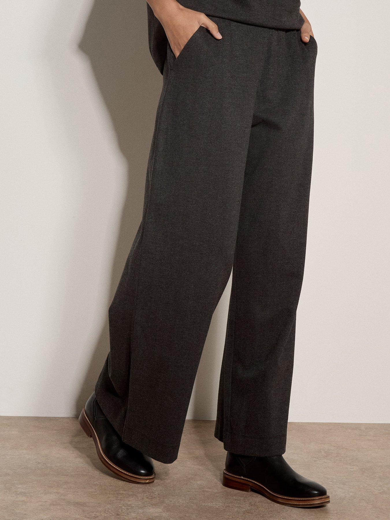 Apricot Apricot Herringbone Wide Leg Trouser