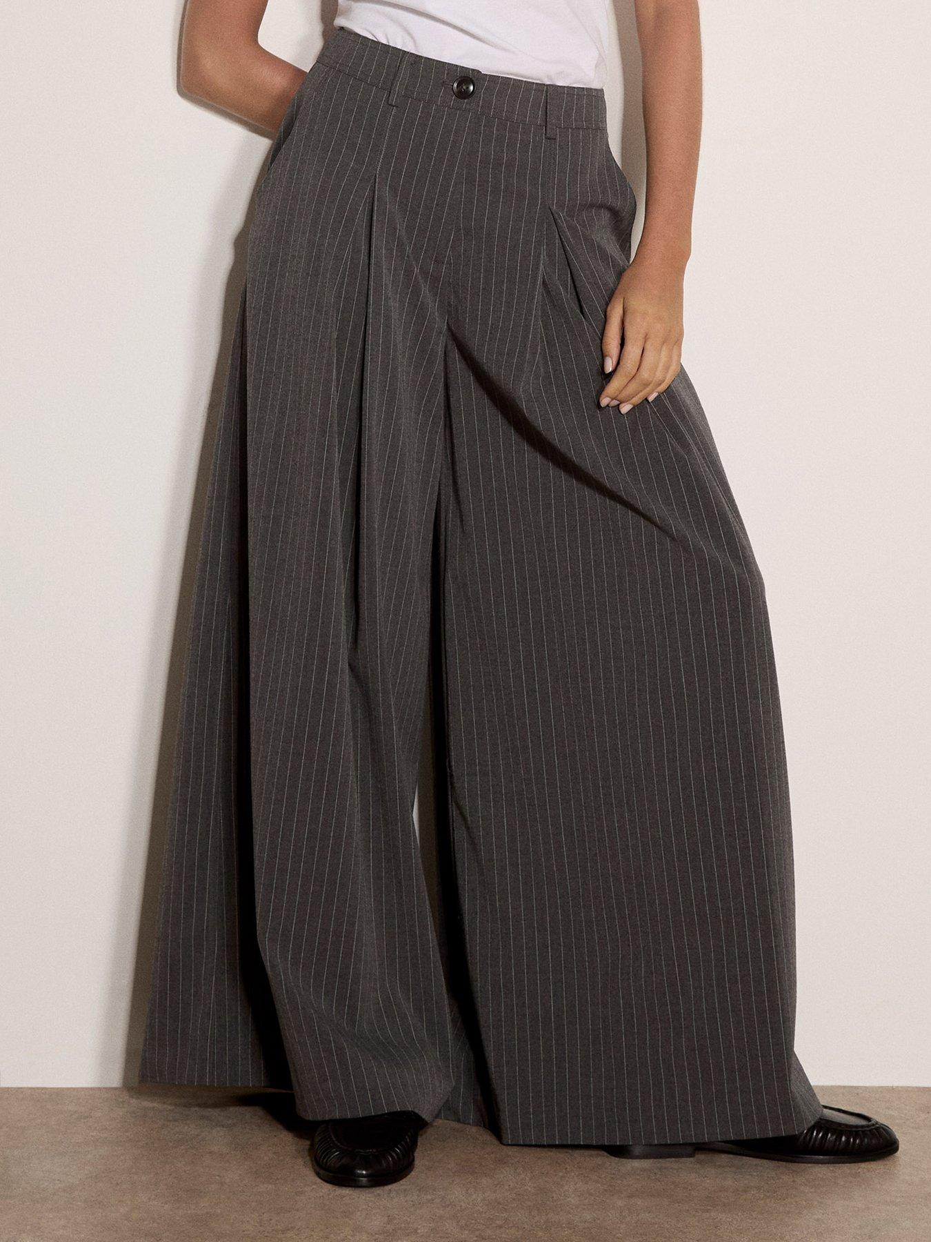 Apricot Apricot Inverted Pleat Pinstripe Trouser