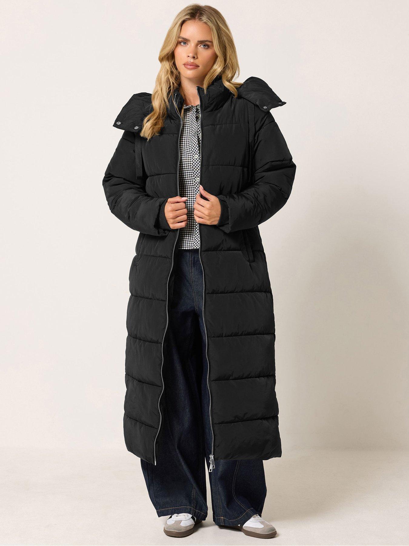 Image 1 of 4 of PixieGirl Petite Maxi Padded Coat - Black