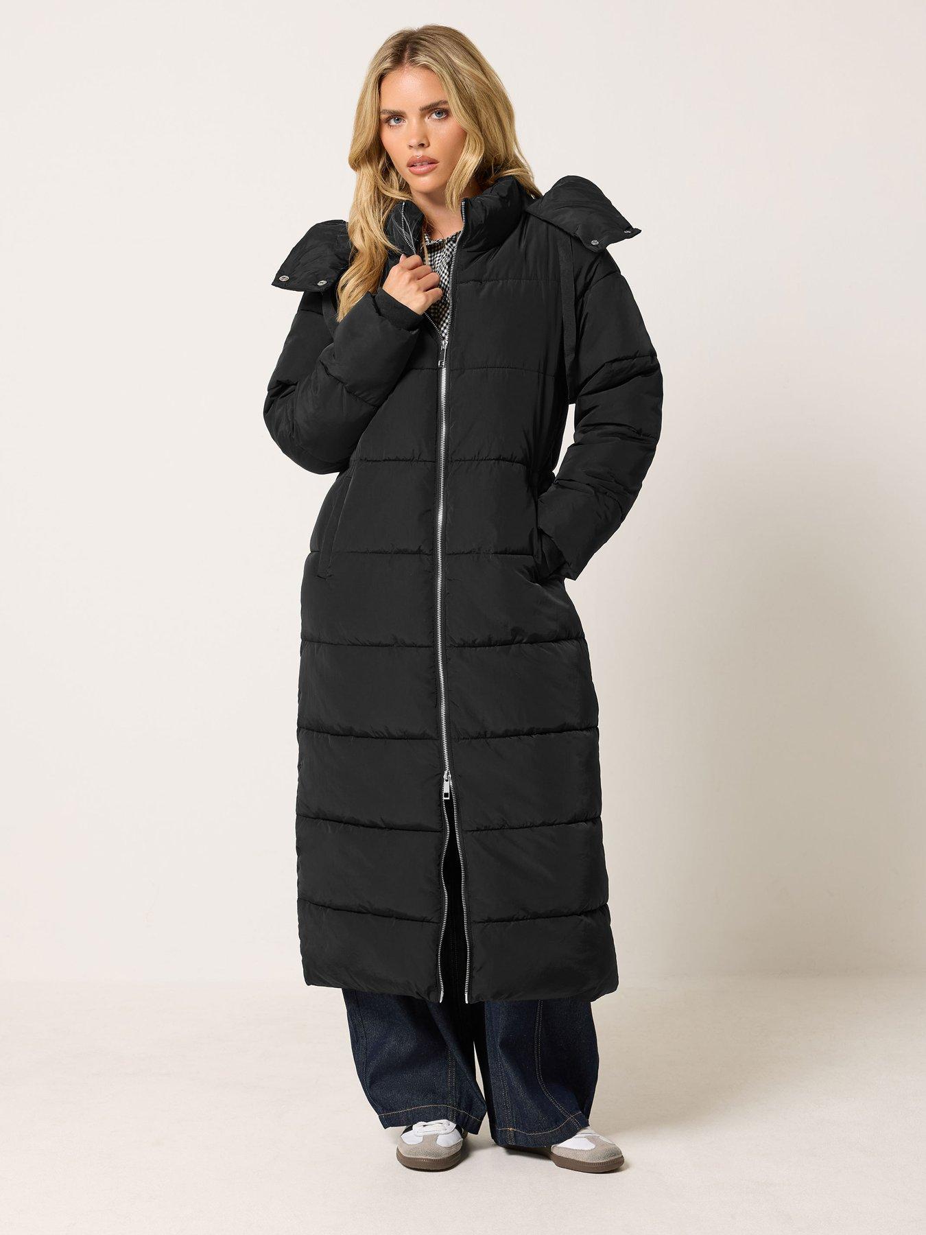Image 3 of 4 of PixieGirl Petite Maxi Padded Coat - Black