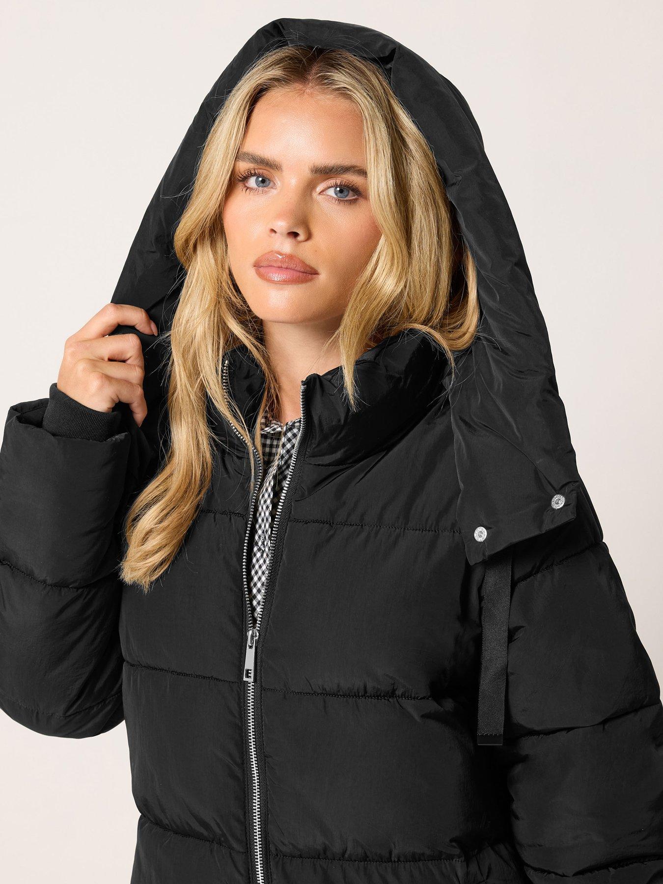 Image 4 of 4 of PixieGirl Petite Maxi Padded Coat - Black