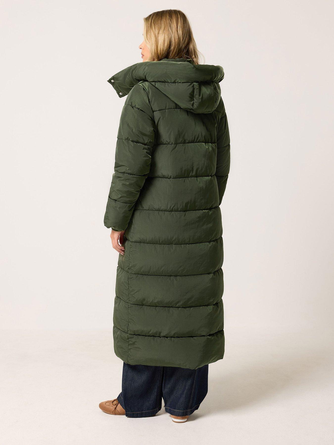 Image 2 of 4 of PixieGirl Petite Maxi Padded Coat - Green