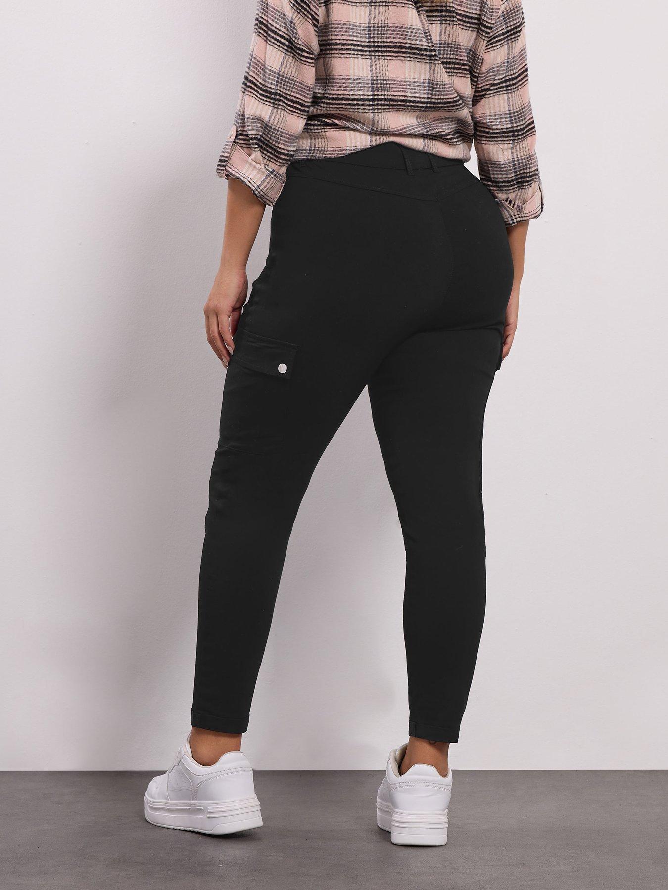 Image 2 of 4 of Yours Curve Bengaline Cargo Jegging 28" - Black