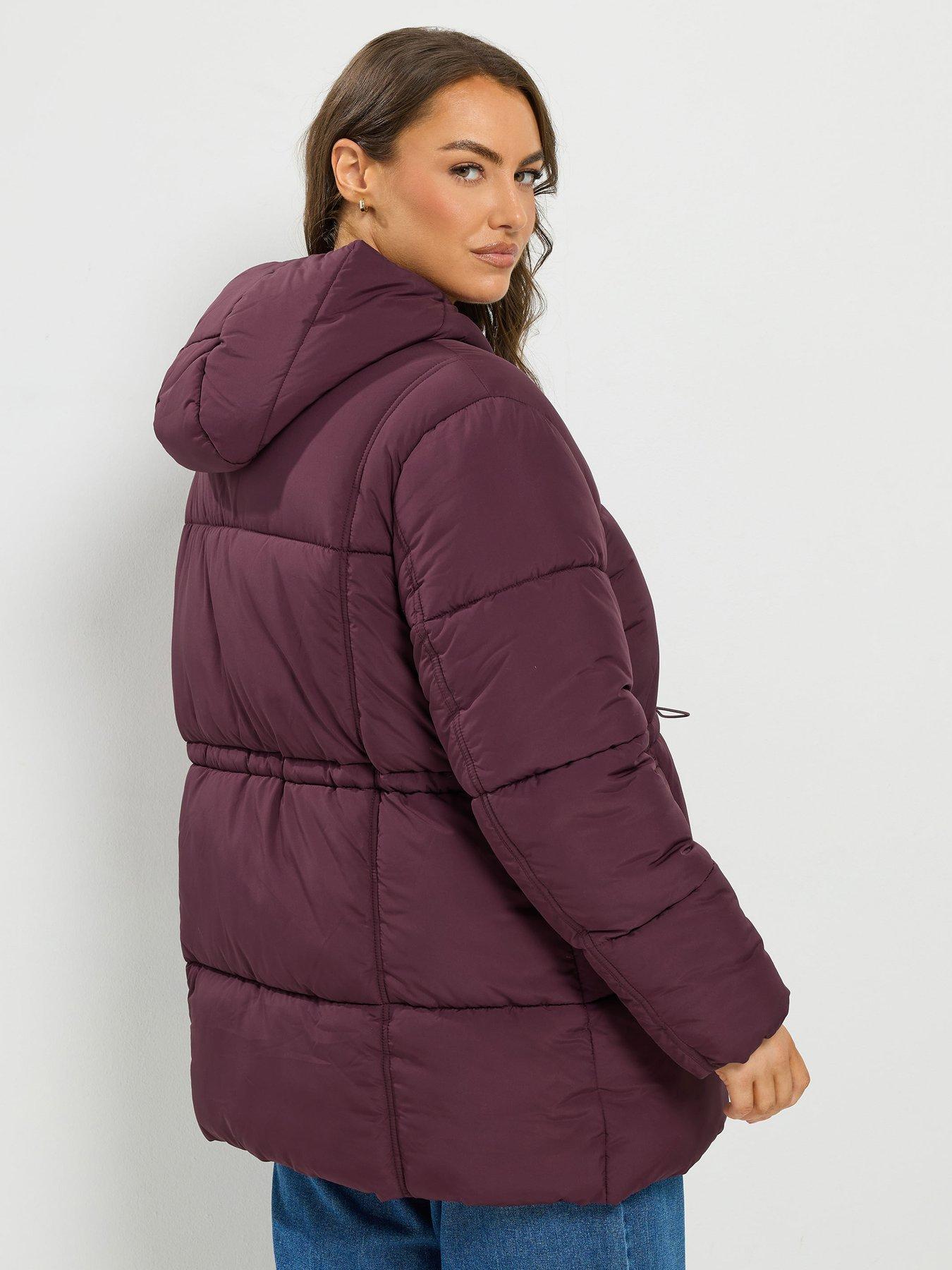 Image 2 of 4 of Yours Curve Padded Short Jacket - Burgundy