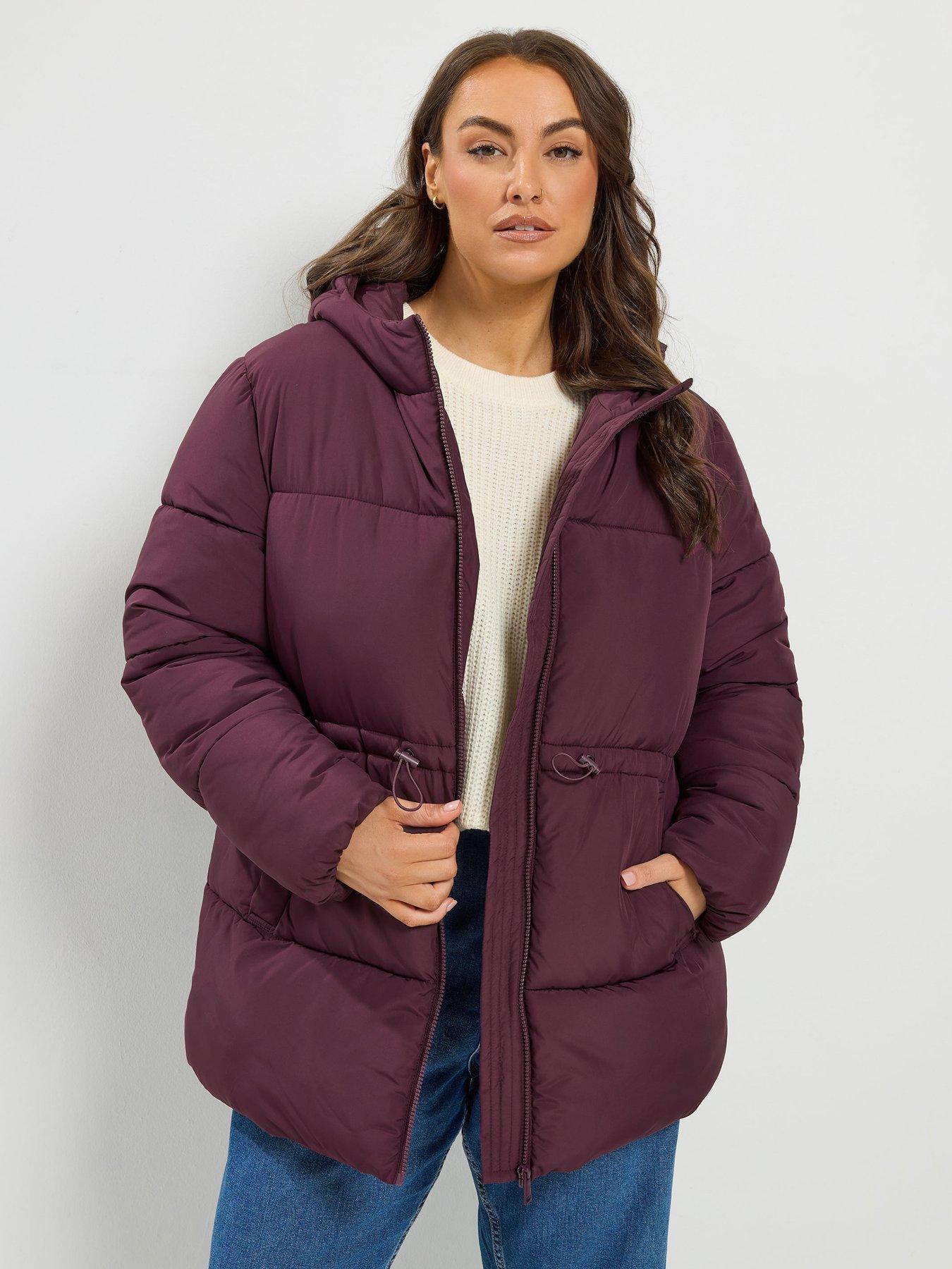 Image 4 of 4 of Yours Curve Padded Short Jacket - Burgundy